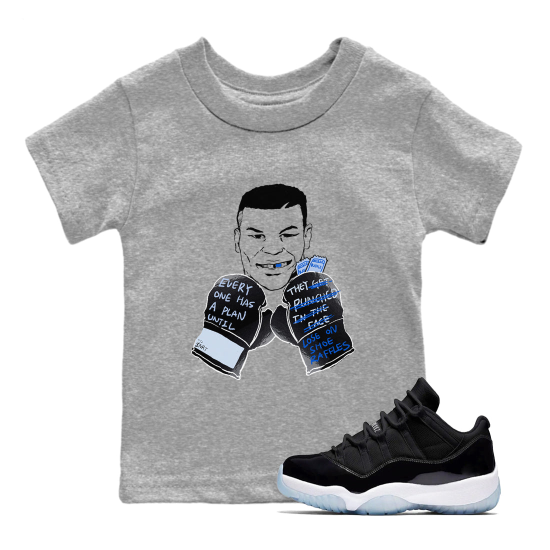 Everyone Has A Plan snkmatch Tees Kids - Air Jordan 11 Black and Varsity Royal