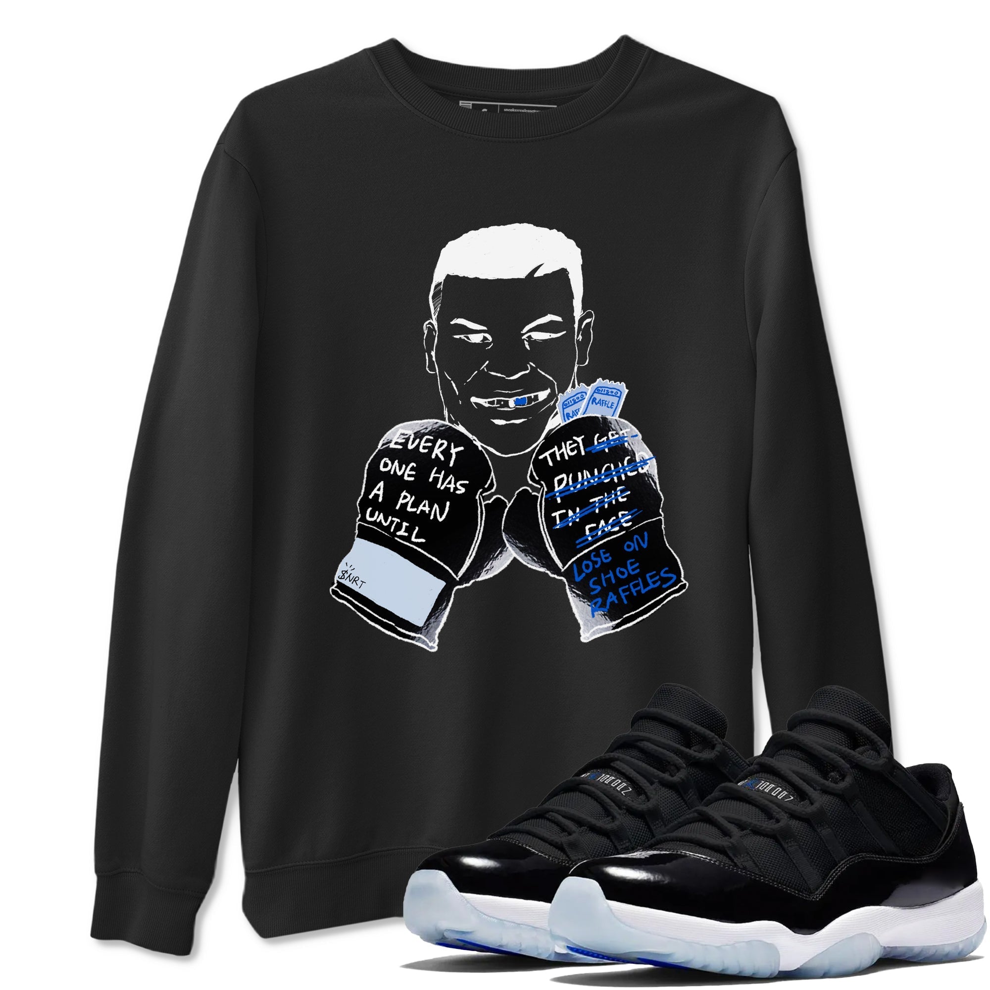 Everyone Has A Plan snkmatch Tees - Air Jordan 11 Black and Varsity Royal
