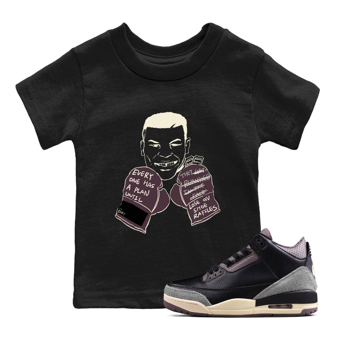 Everyone Has A Plan snkmatch Tees Kids - Air Jordan 3 A Ma Maniere x Black