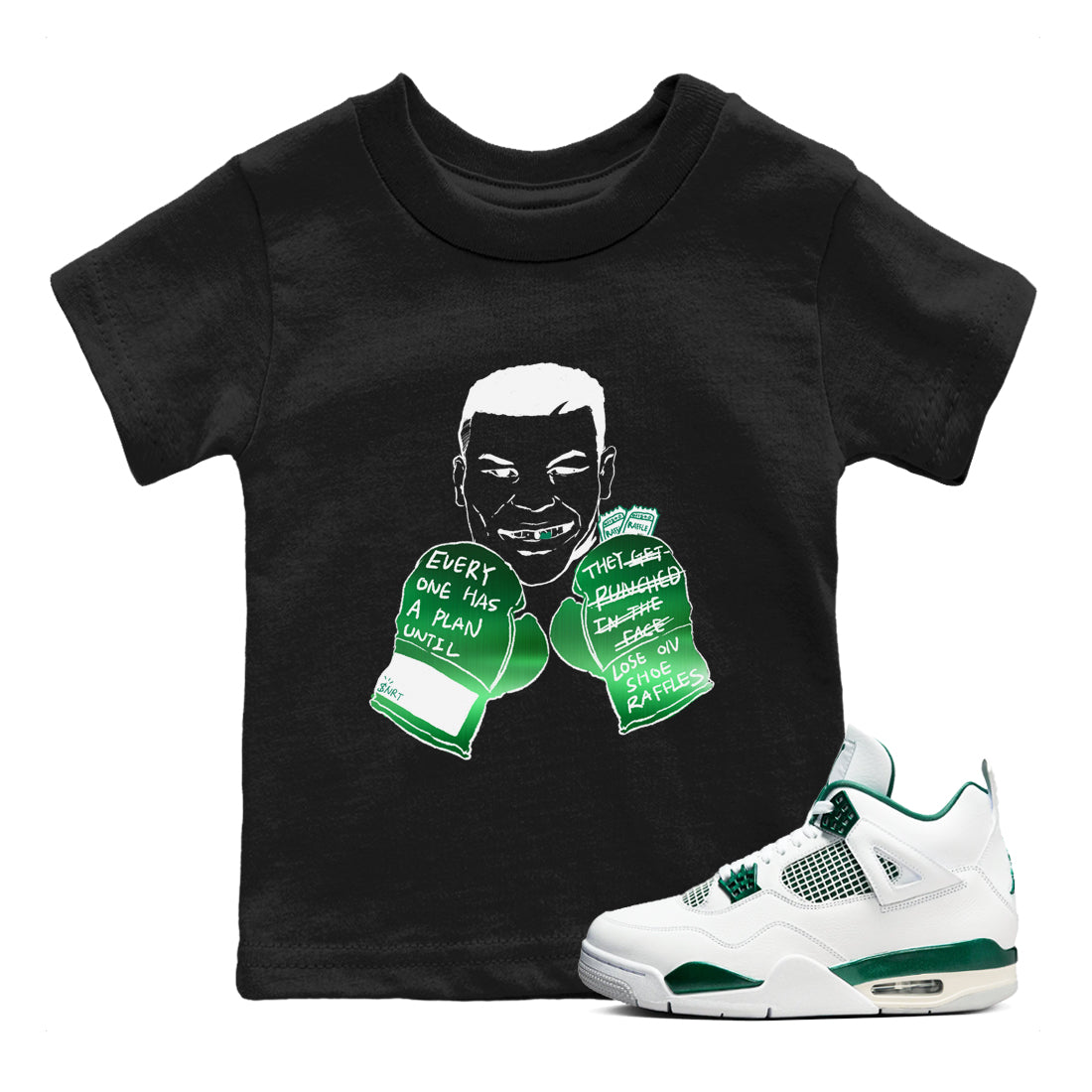 Everyone Has A Plan snkmatch Tees Kids - Air Jordan 4 Oxidized Green