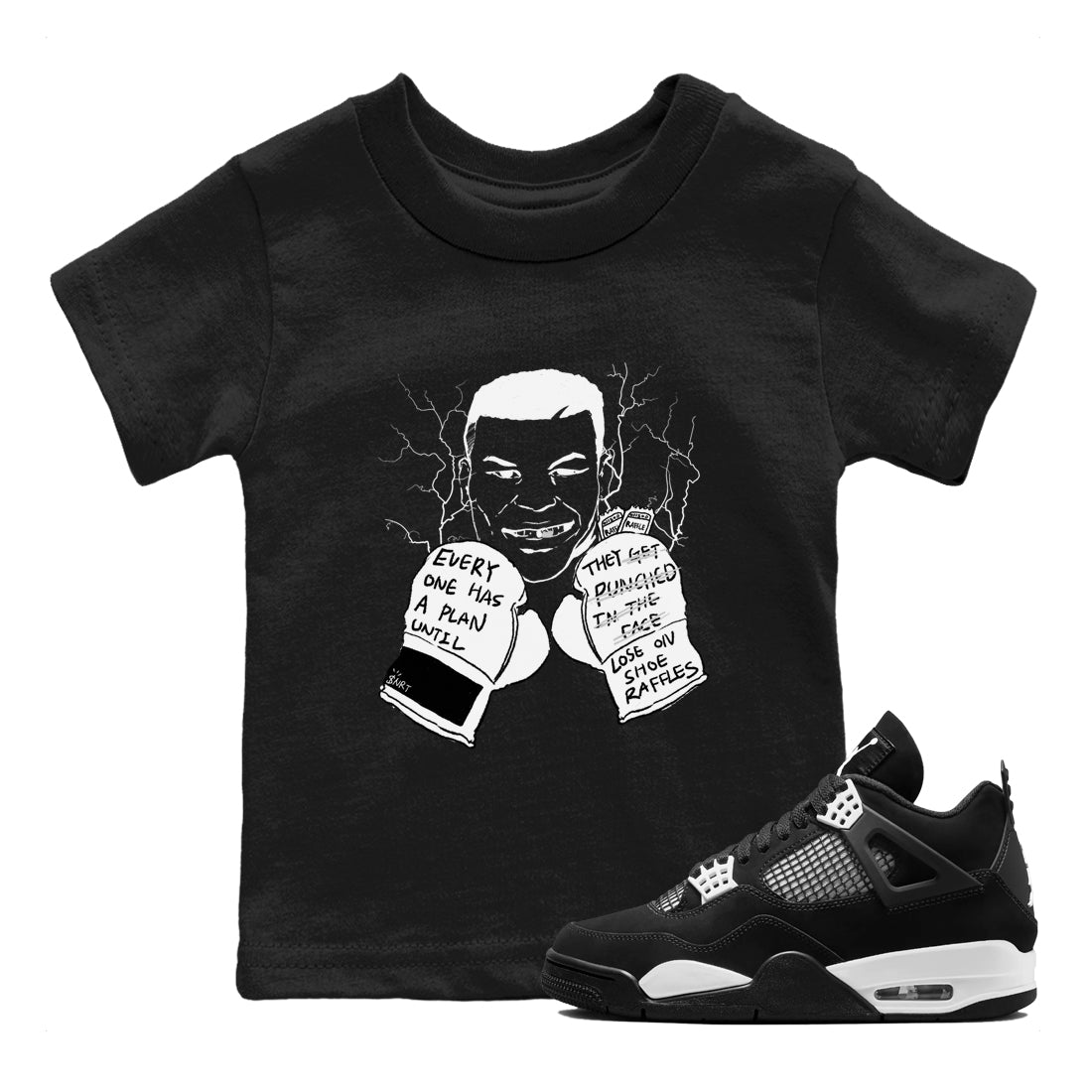 Everyone Has A Plan snkmatch Tees Kids - Air Jordan 4 White Thunder