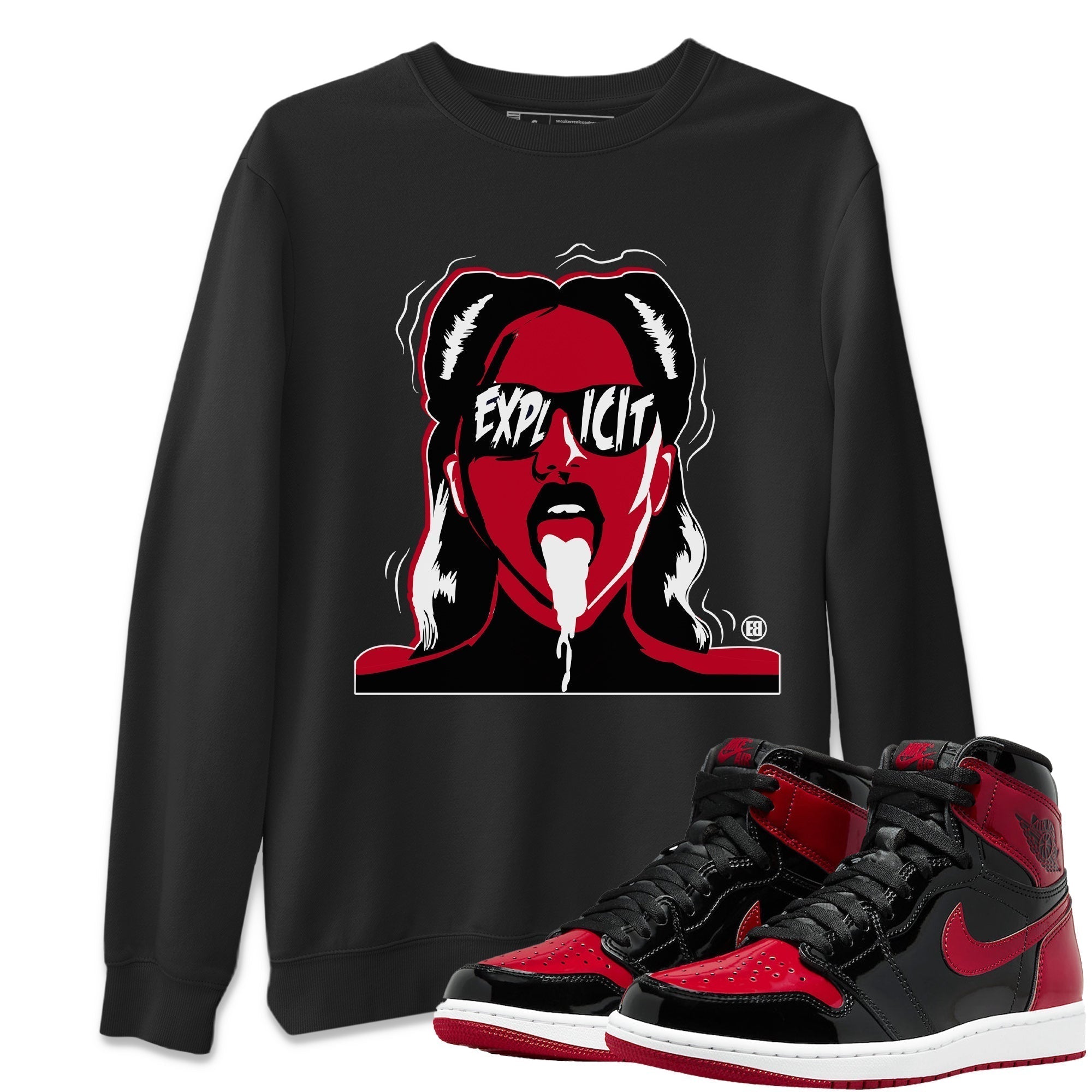 Explicit Unisex Tops - Air Jordan 1 Bred Patent