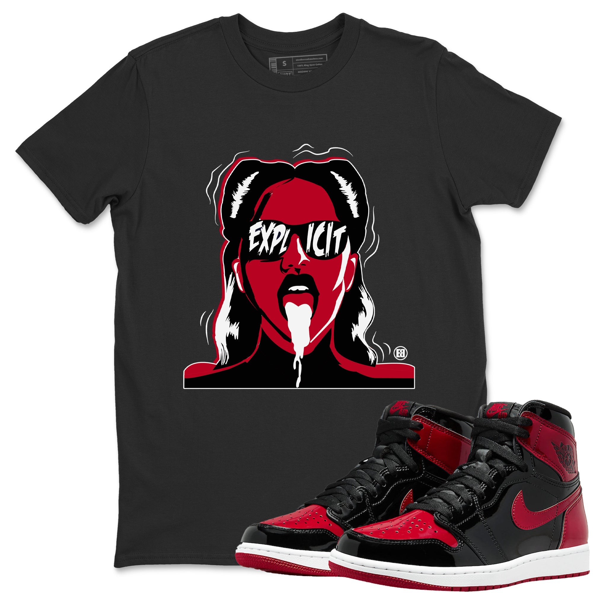 Explicit Unisex Tops - Air Jordan 1 Bred Patent