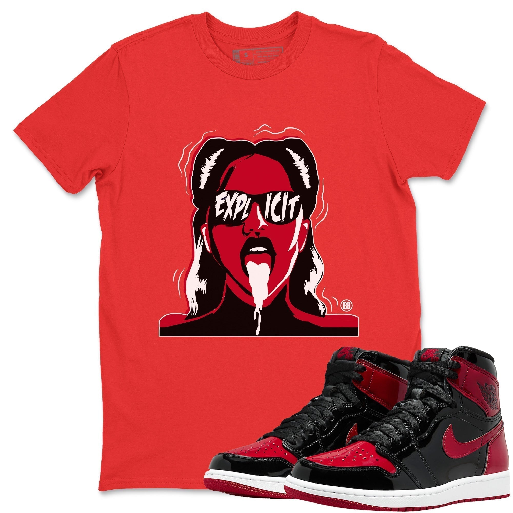 Explicit Unisex Tops - Air Jordan 1 Bred Patent