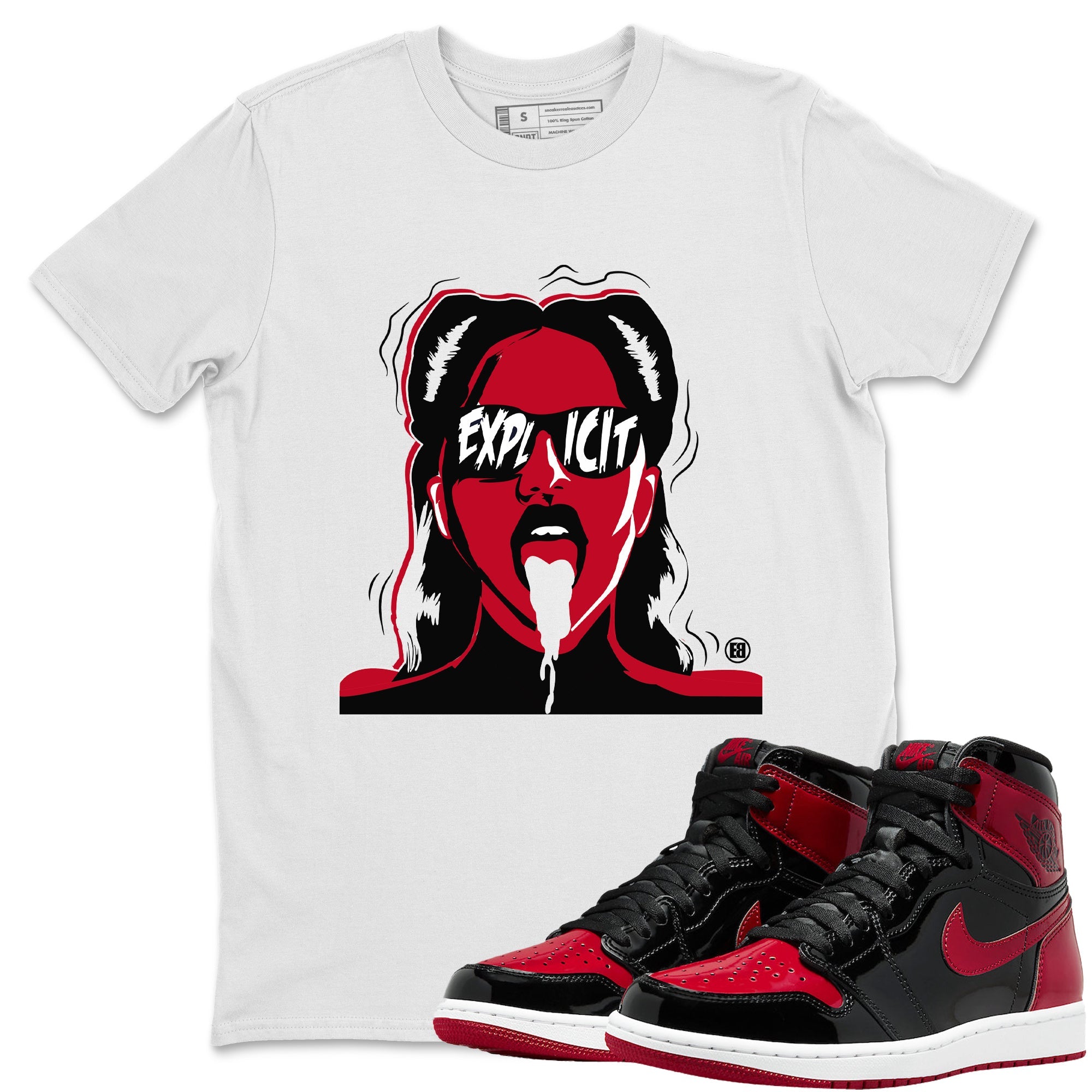 Explicit Unisex Tops - Air Jordan 1 Bred Patent