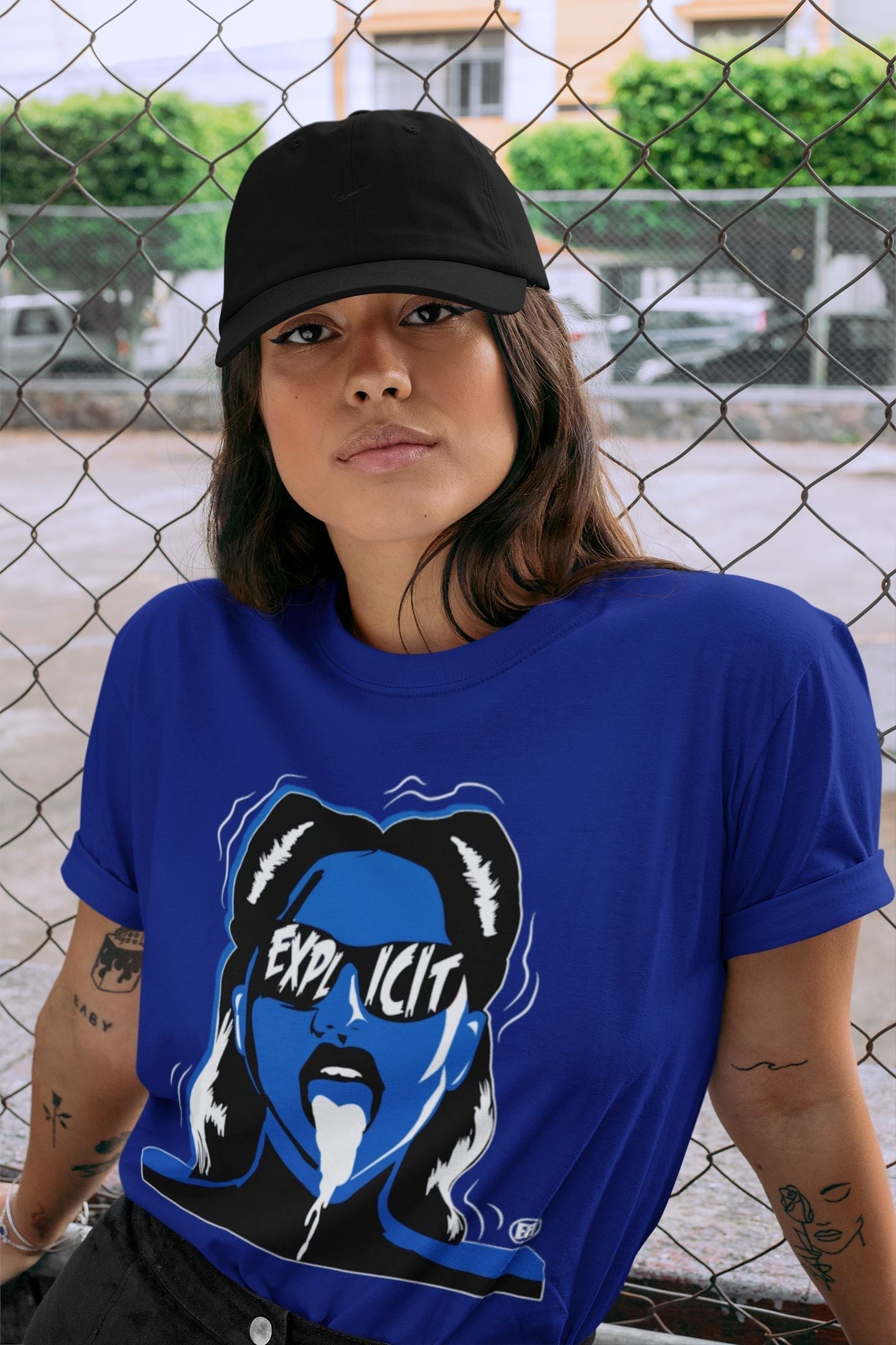 Explicit Unisex Tops - Air Jordan 1 Dark Marina Blue