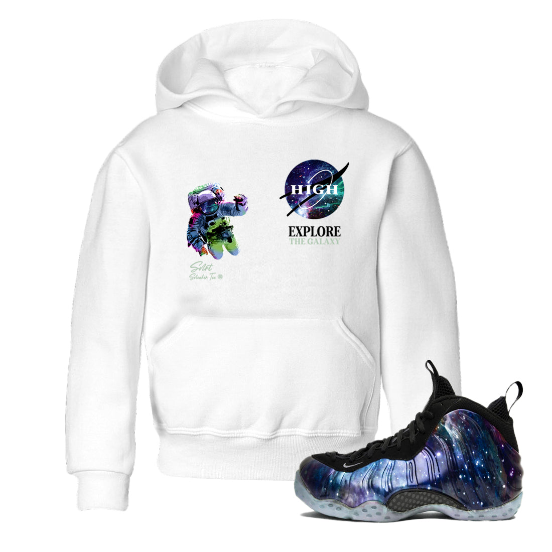 Explore The Galaxy snkmatch Tees Kids - Air Foamposite One Galaxy