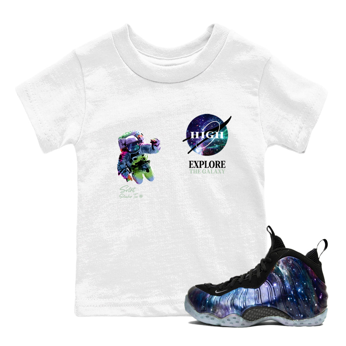 Explore The Galaxy snkmatch Tees Kids - Air Foamposite One Galaxy
