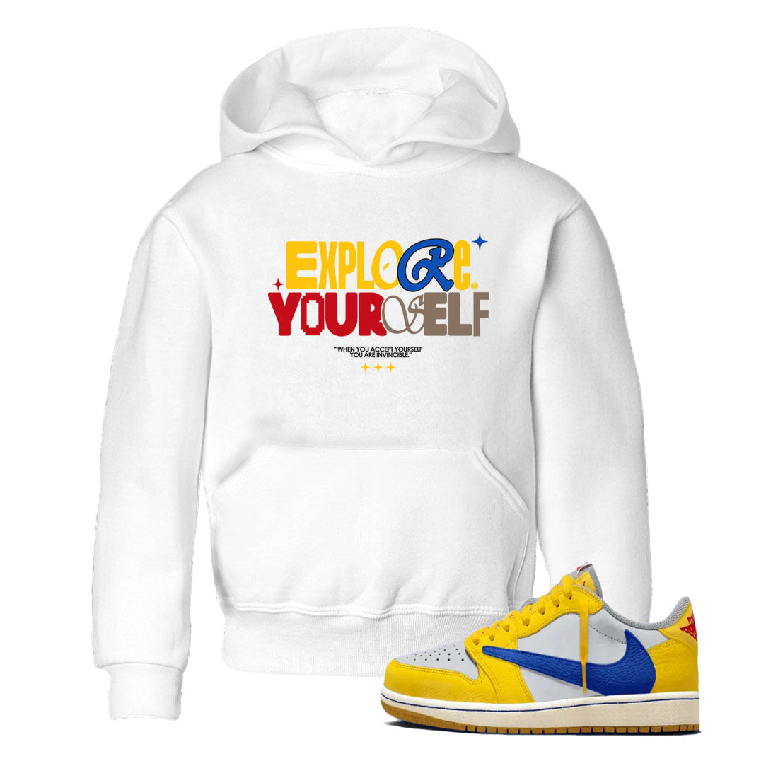Explore Yourself snkmatch Tees Kids - Air Jordan 1 Travis Scott Canary