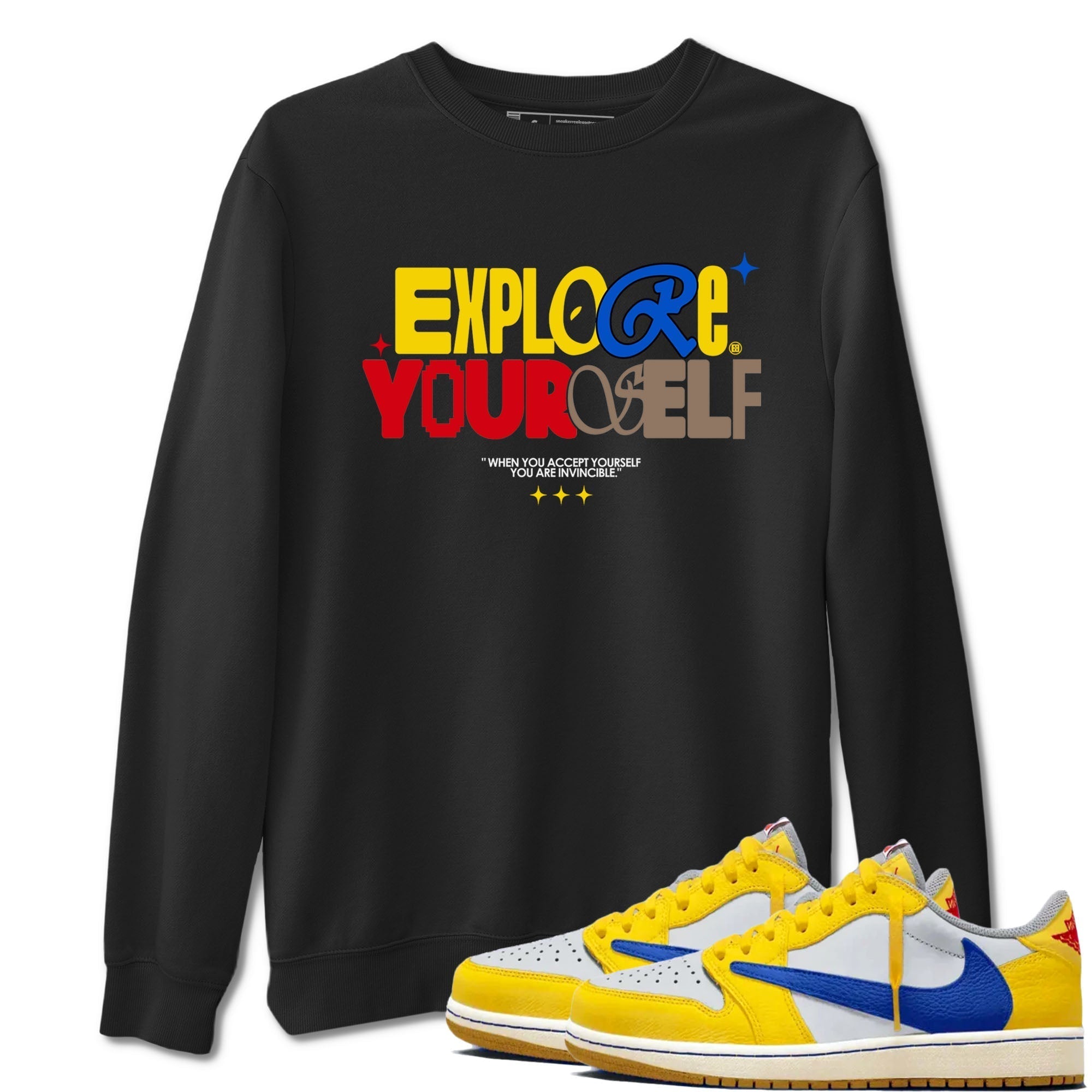 Explore Yourself snkmatch Tees - Air Jordan 1 Travis Scott Canary