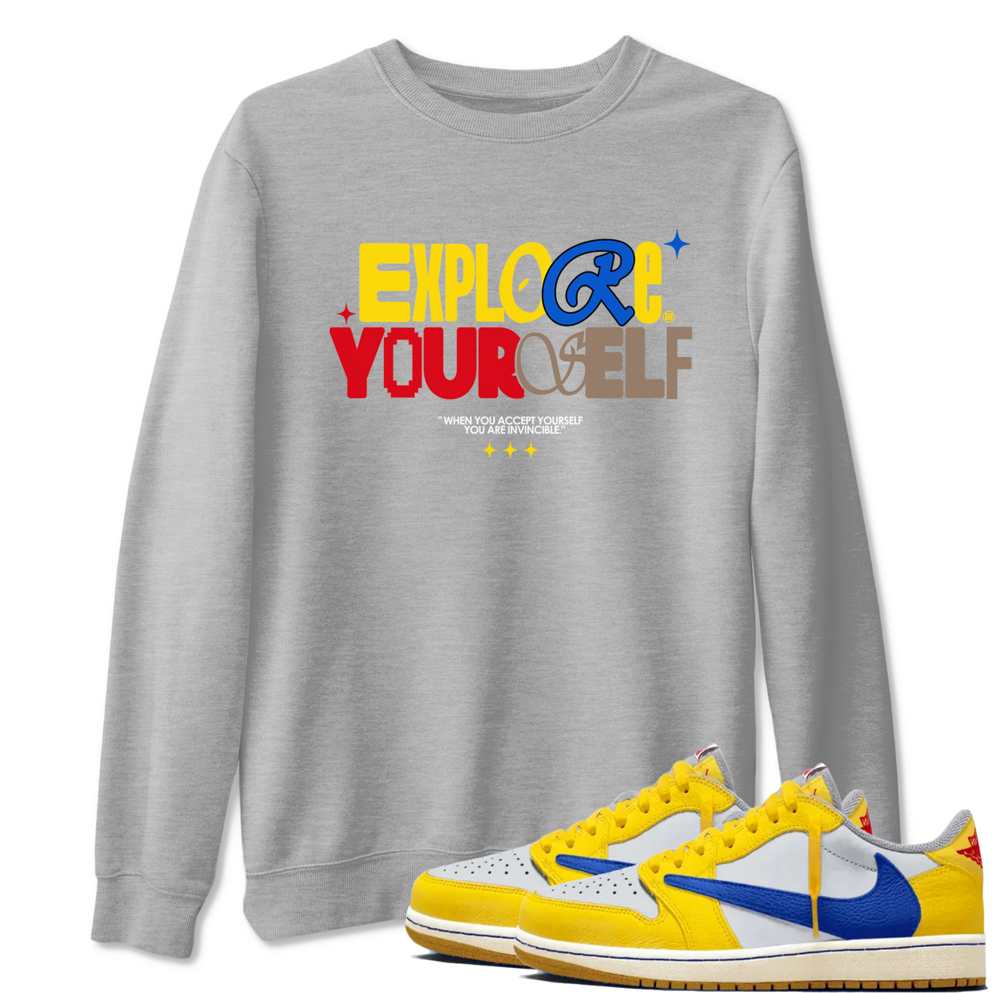 Explore Yourself snkmatch Tees - Air Jordan 1 Travis Scott Canary