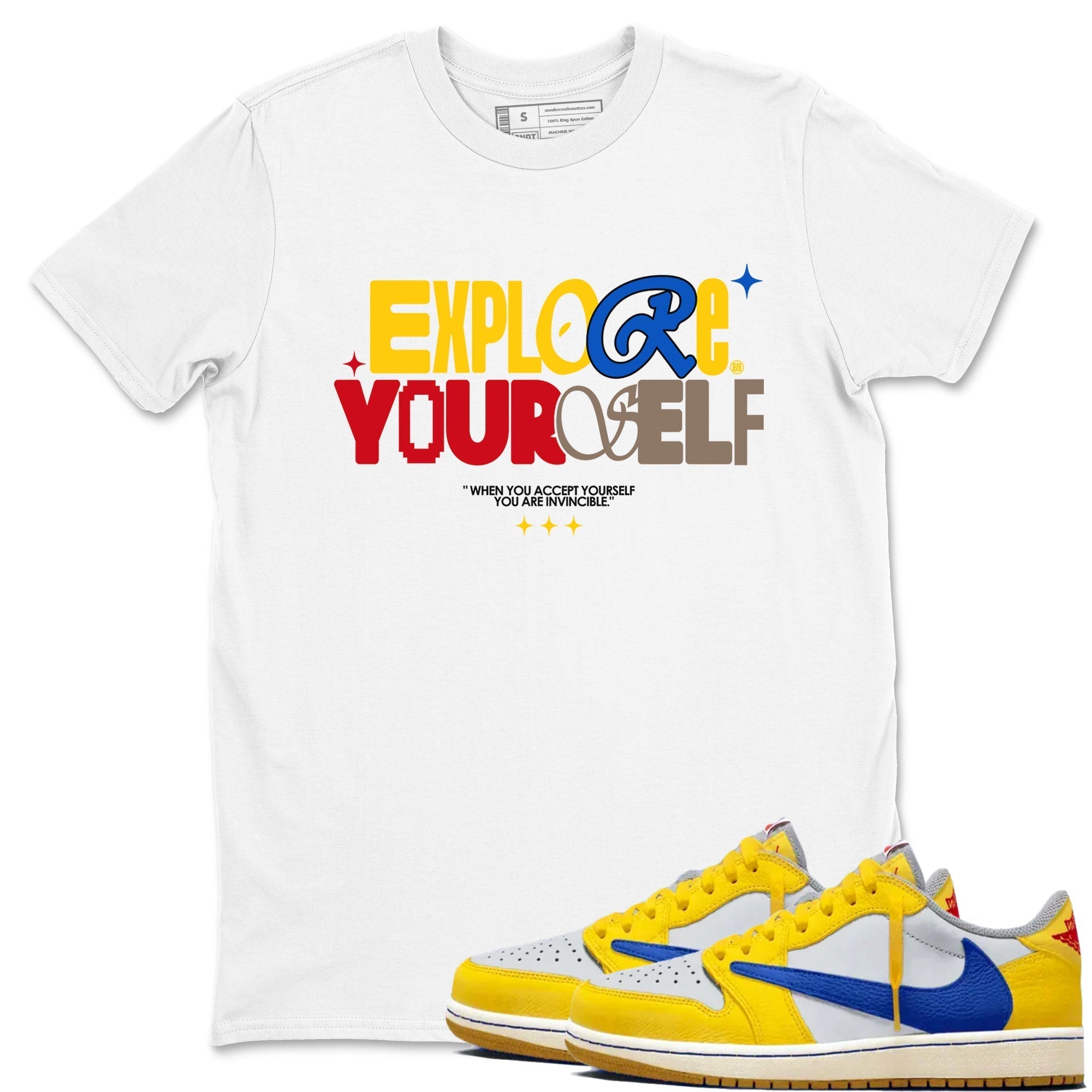 Explore Yourself snkmatch Tees - Air Jordan 1 Travis Scott Canary