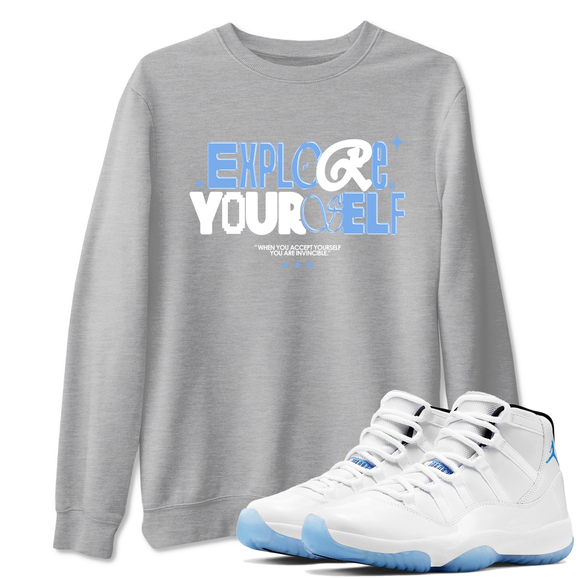 Explore Yourself snkmatch Tees - Air Jordan 11 Legend Blue