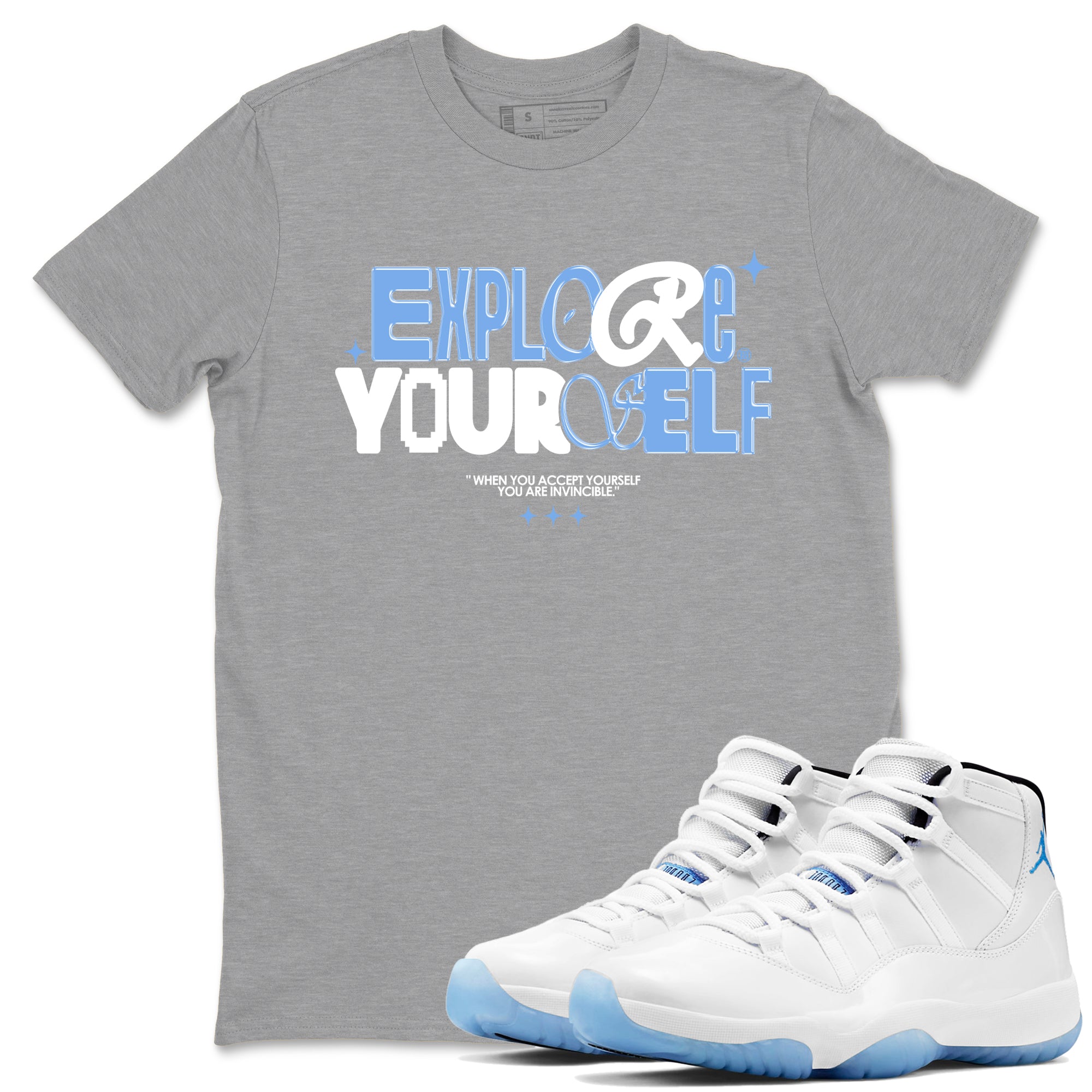 Explore Yourself snkmatch Tees - Air Jordan 11 Legend Blue