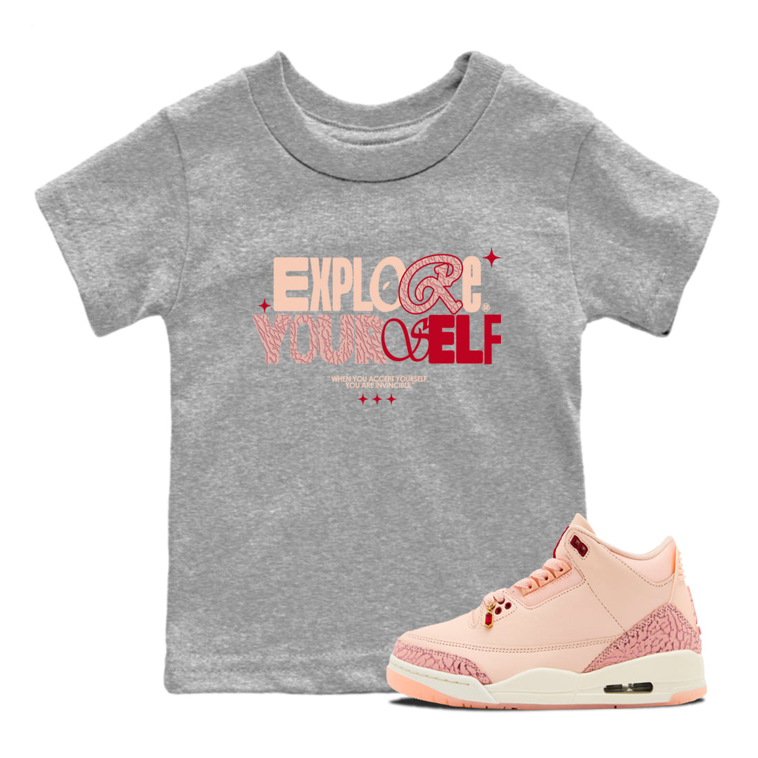 Explore Yourself snkmatch Tees Kids - Air Jordan 3 Valentines Day