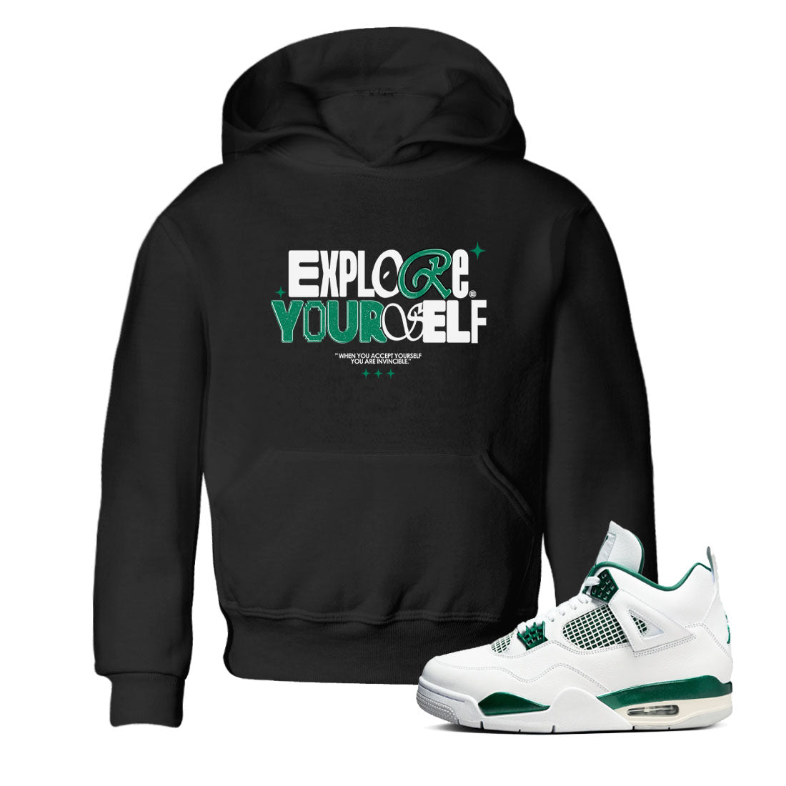 Explore Yourself snkmatch Tees Kids - Air Jordan 4 Oxidized Green