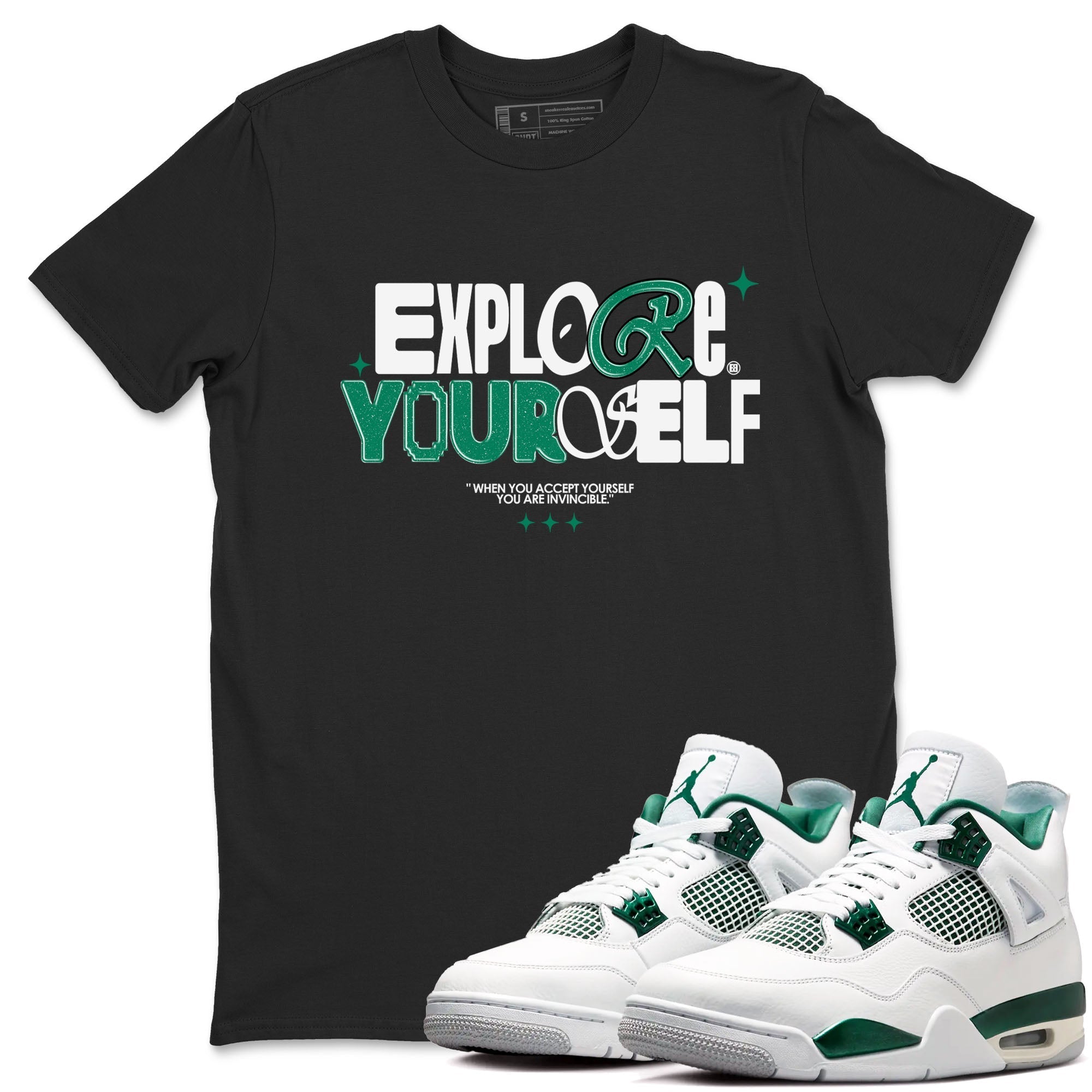Explore Yourself snkmatch Tees - Air Jordan 4 Oxidized Green