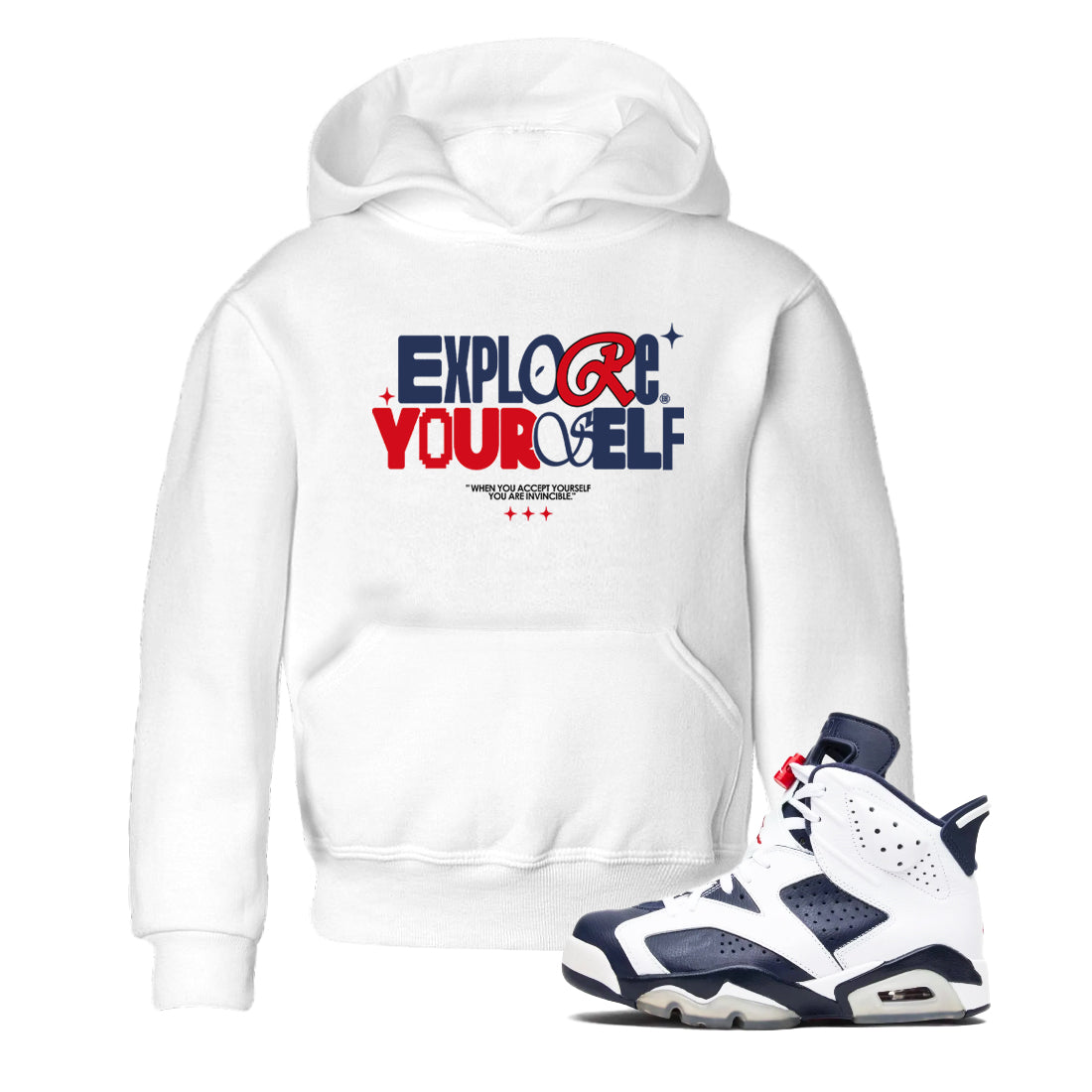 Explore Yourself snkmatch Tees Kids - Air Jordan 6 White And Midnight Navy