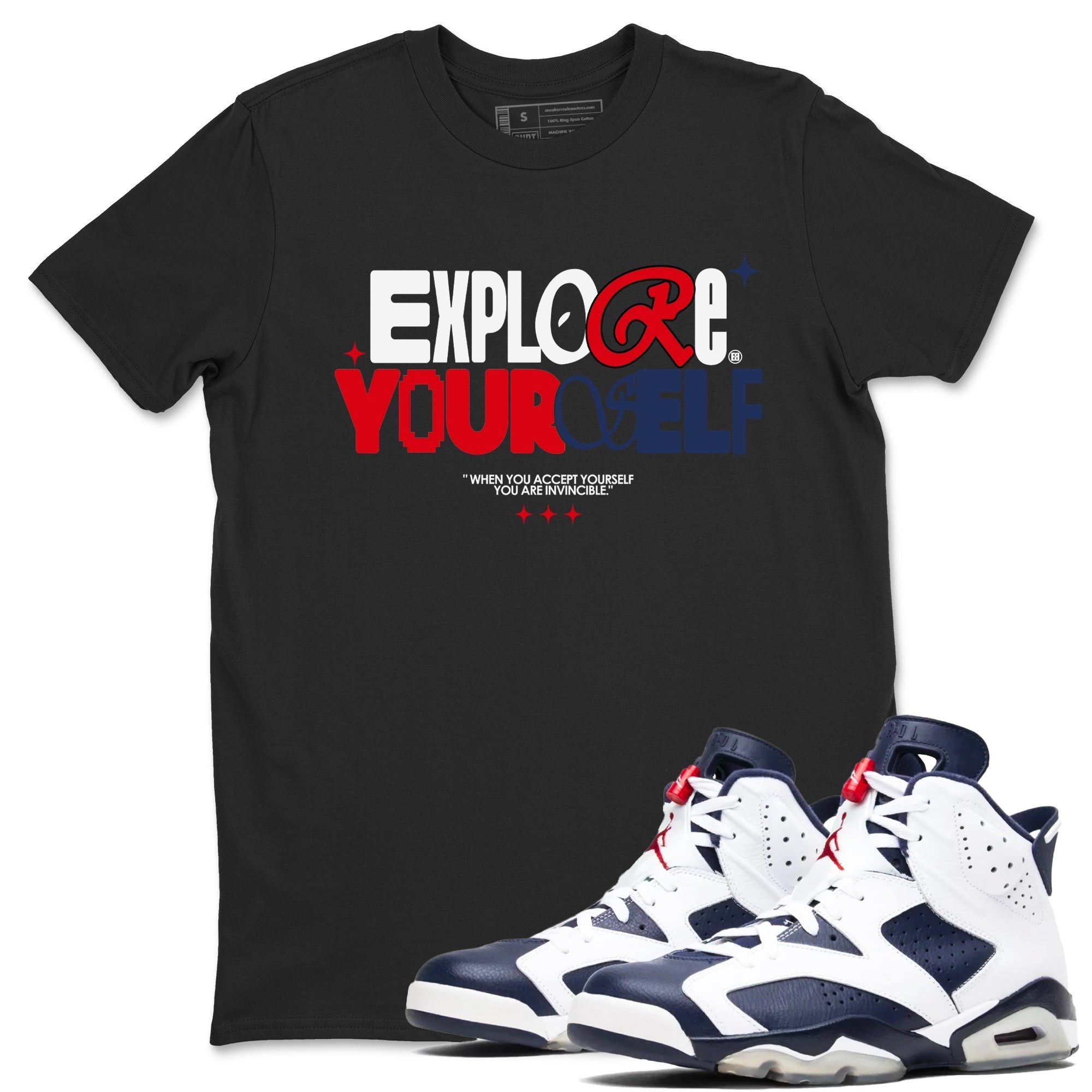 Explore Yourself snkmatch Tees - Air Jordan 6 White And Midnight Navy