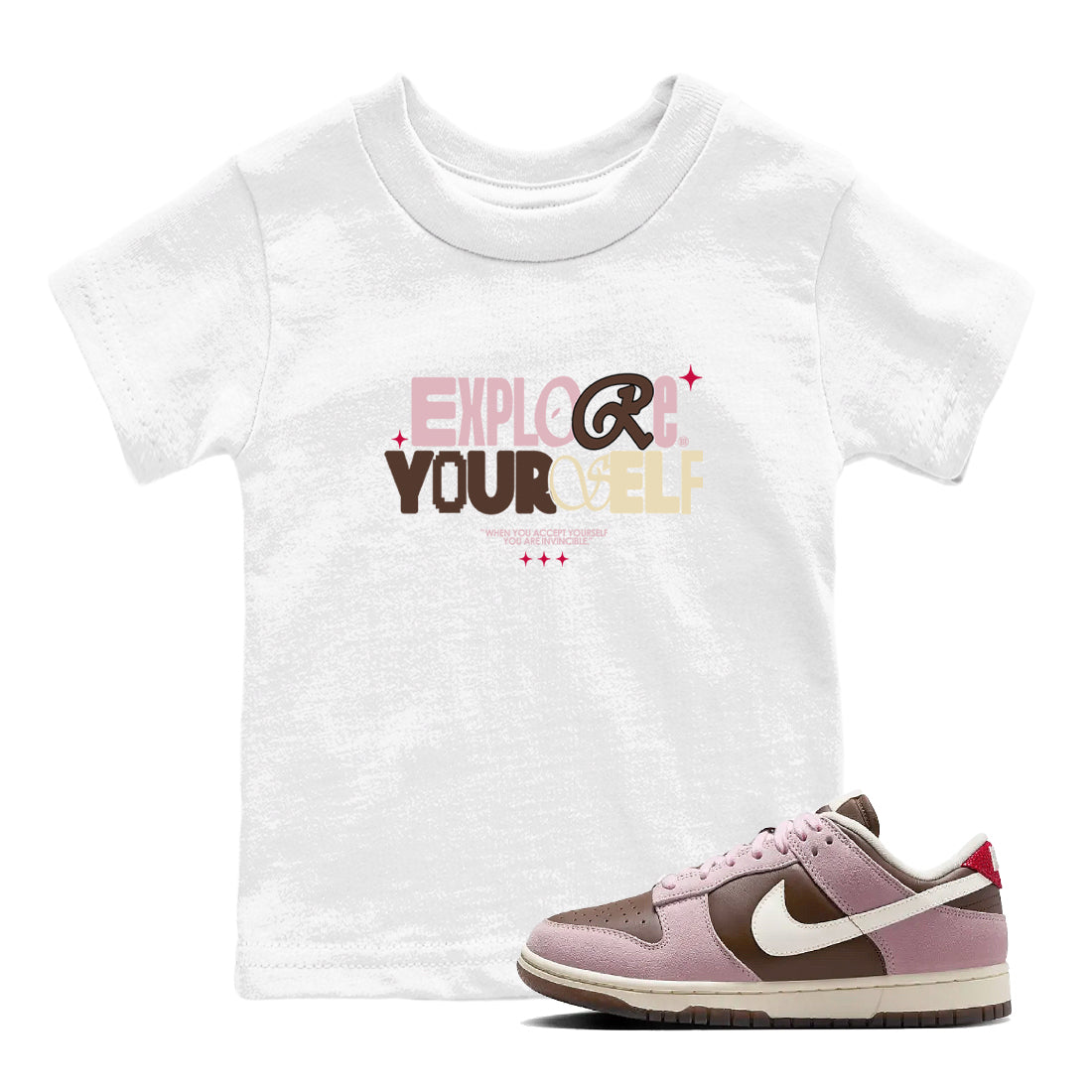 Explore Yourself snkmatch Tees Kids - Dunk Cacao Wow And Pink Foam