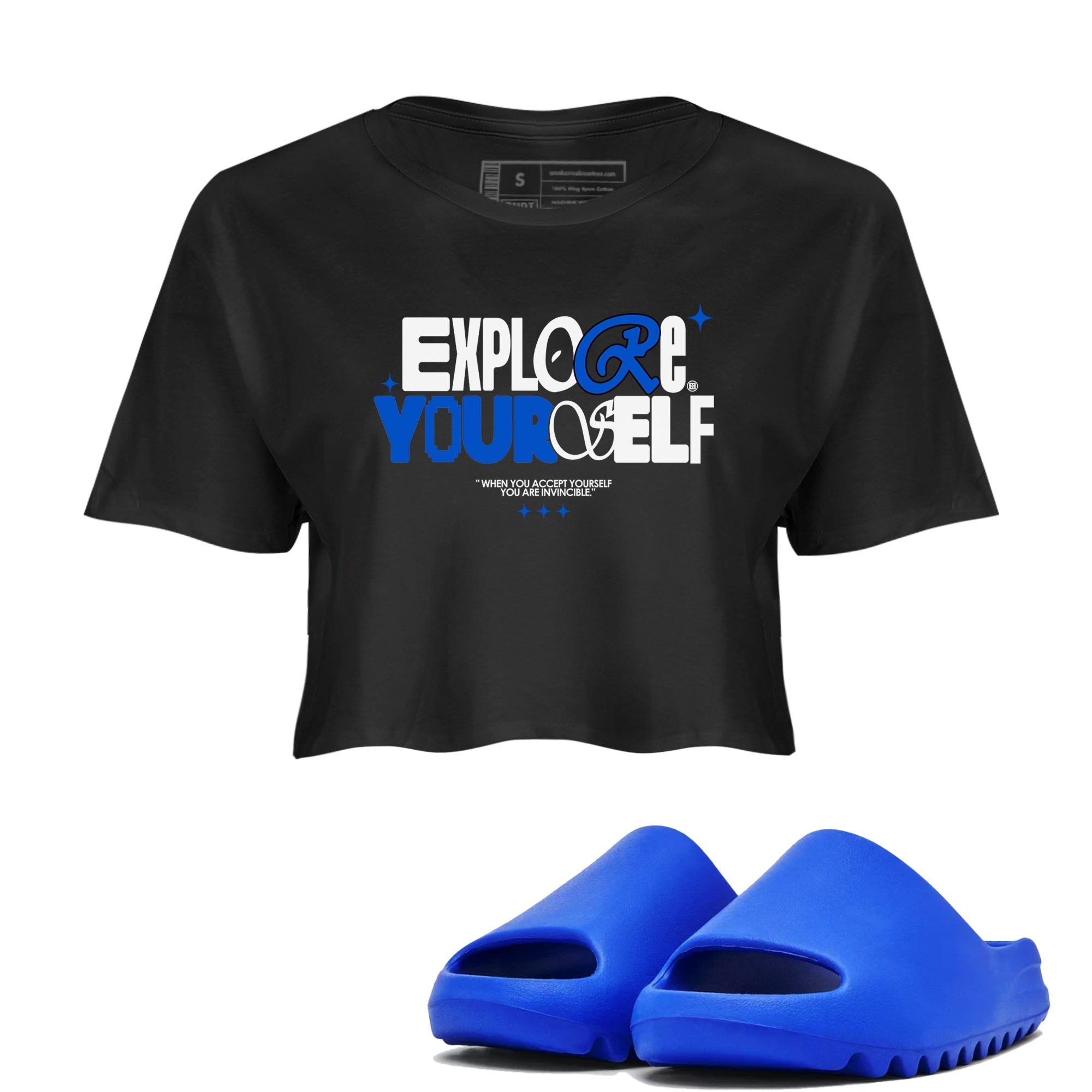 Explore Yourself snkmatch Women's Top - Yeezy Slide Azure