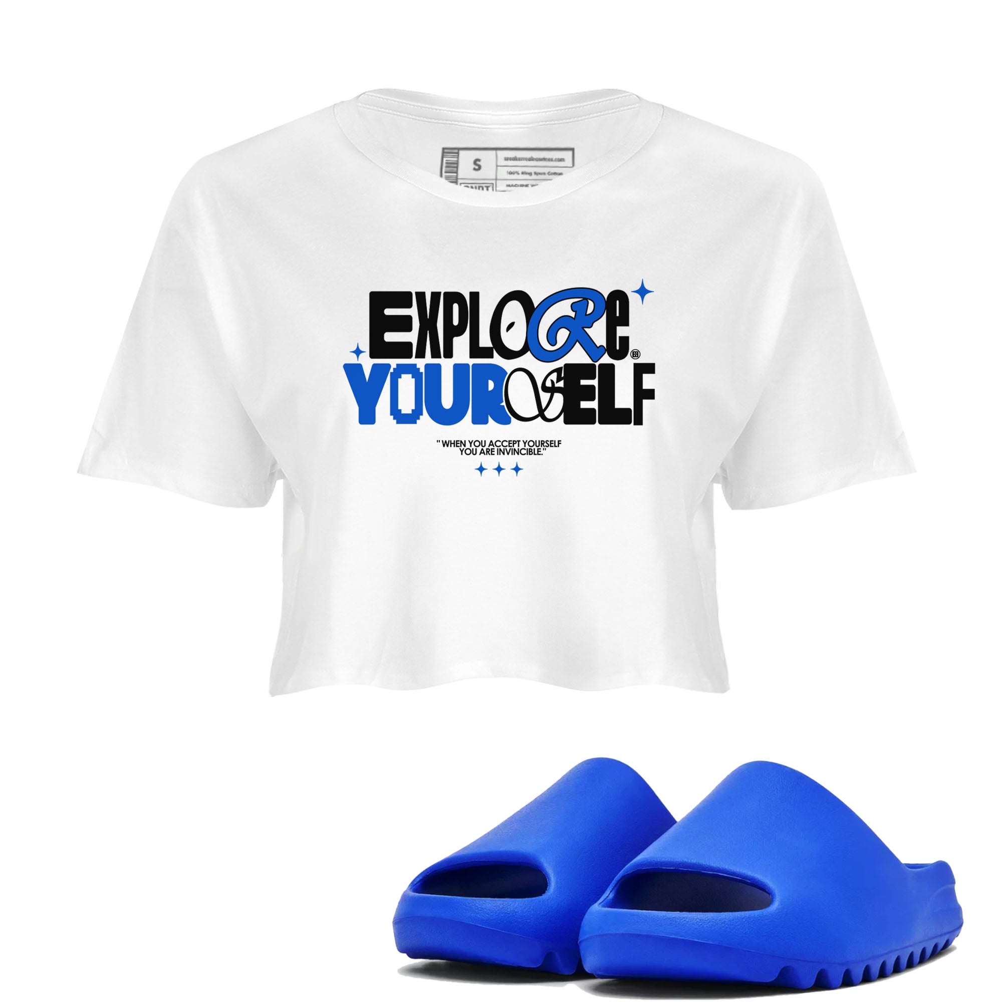 Explore Yourself snkmatch Women's Top - Yeezy Slide Azure