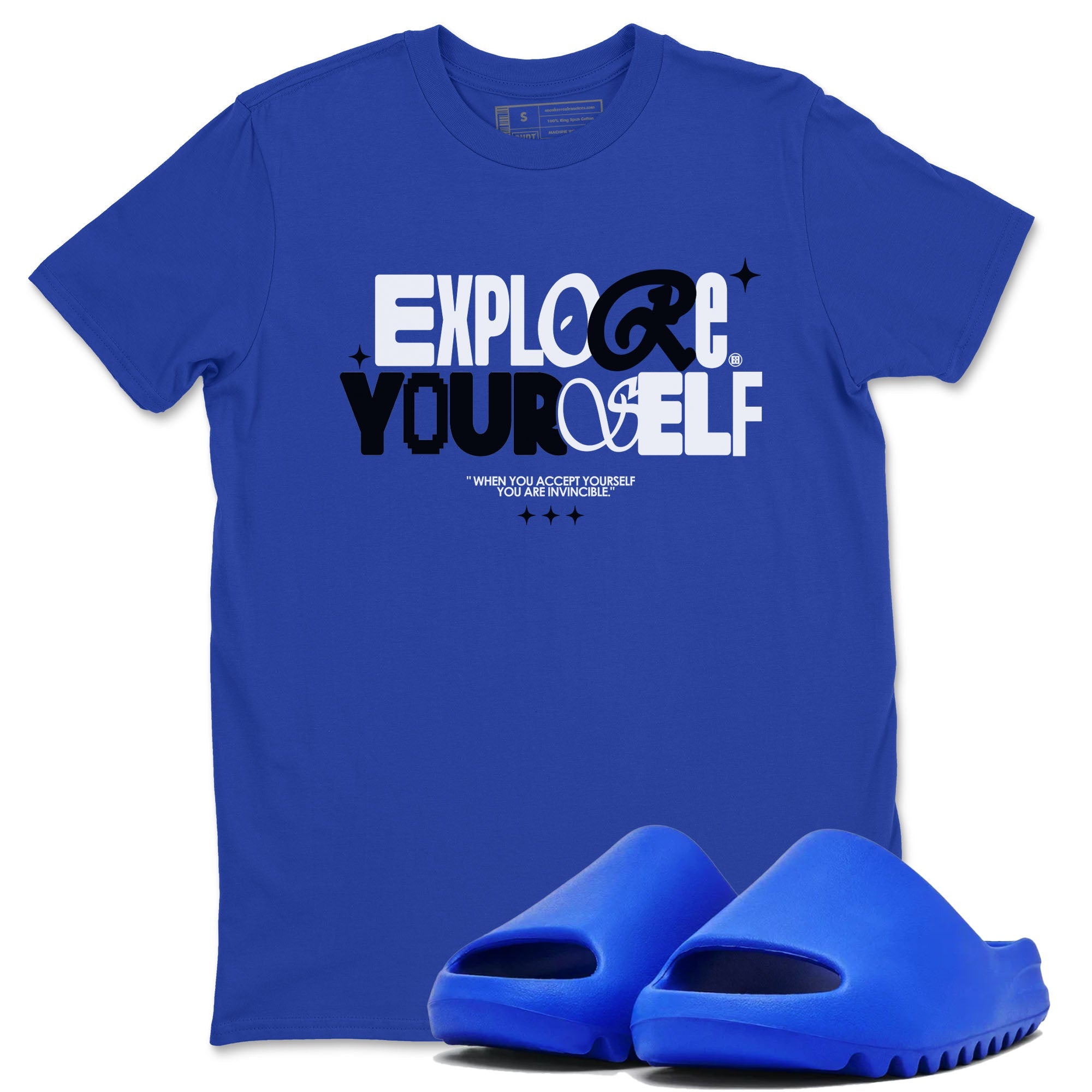 Explore Yourself snkmatch Tees - Yeezy Slide Azure
