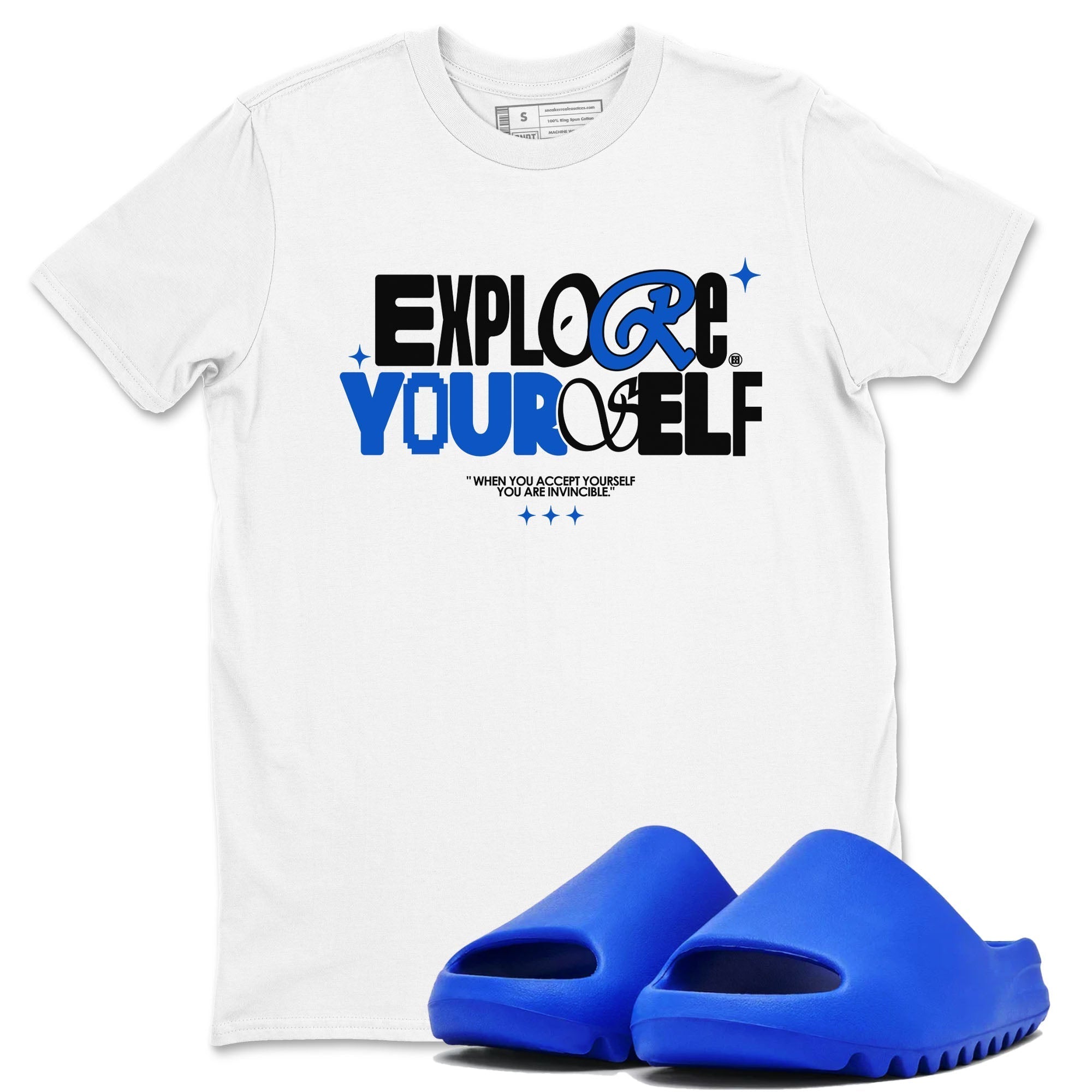 Explore Yourself snkmatch Tees - Yeezy Slide Azure