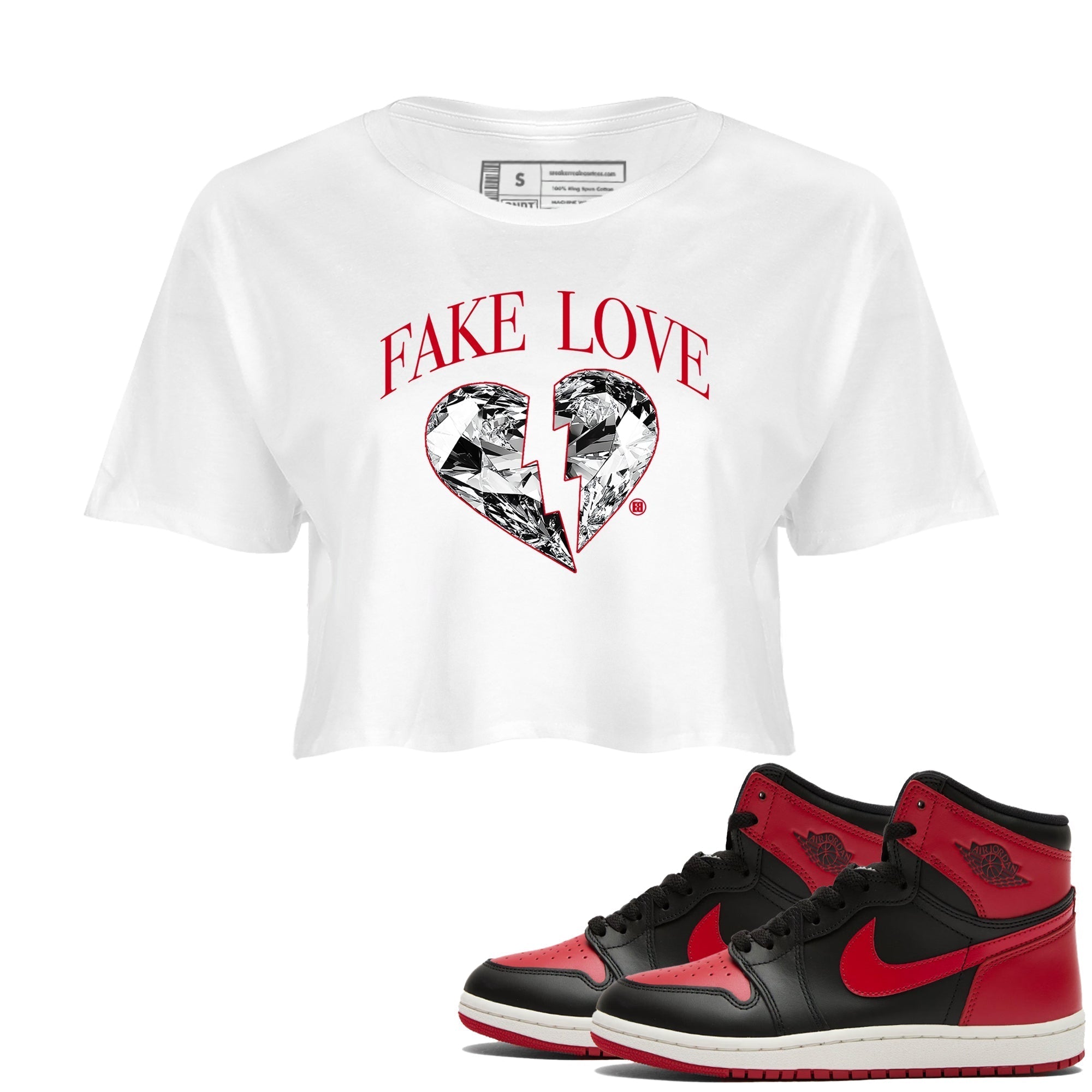 Fake Love snkmatch Women's Top - Air Jordan 1 '85 Bred
