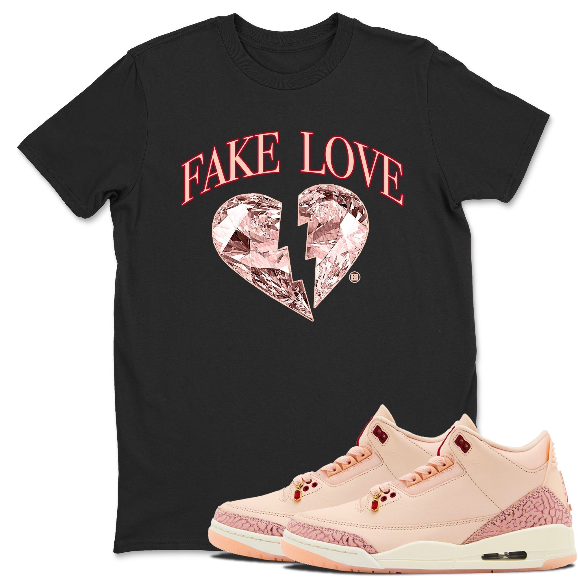 Fake Love snkmatch Tees - Air Jordan 3 Valentines Day