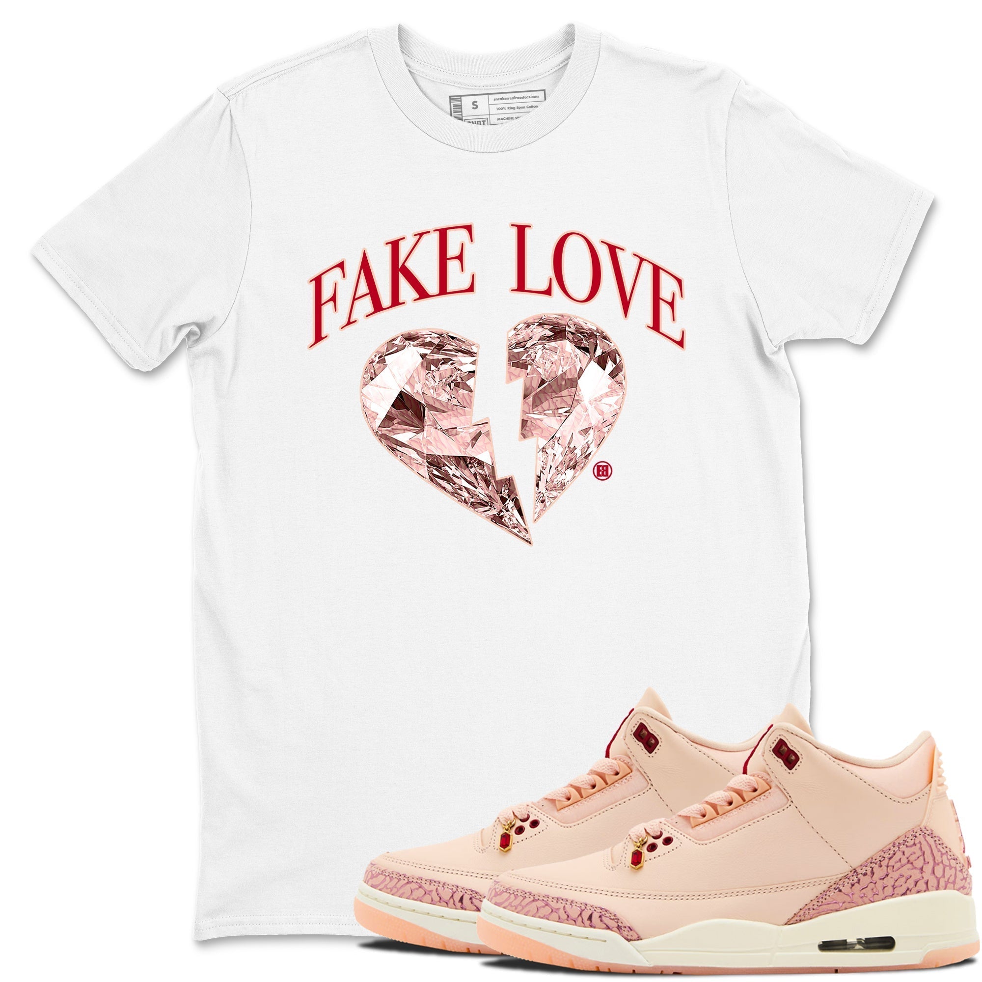 Fake Love snkmatch Tees - Air Jordan 3 Valentines Day