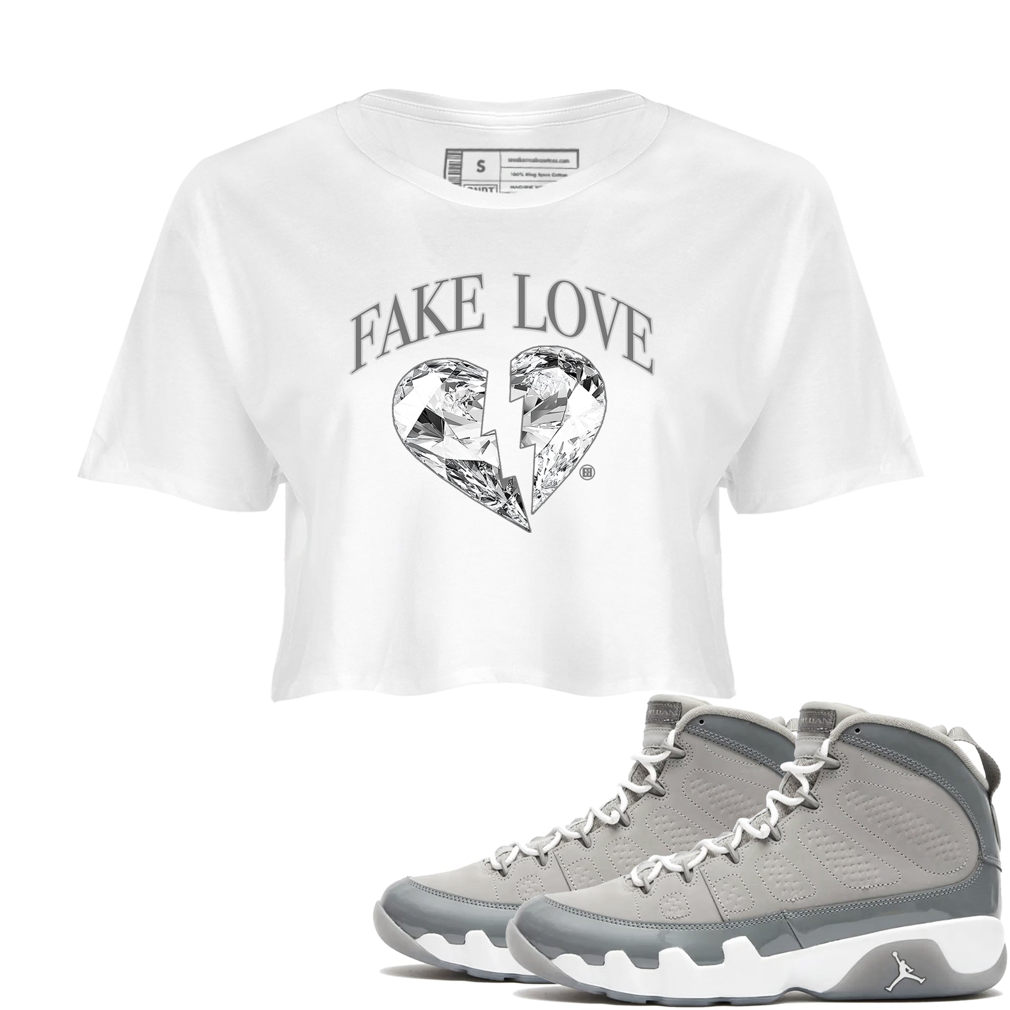 Fake Love snkmatch Women's Top - Air Jordan 9 Cool Grey