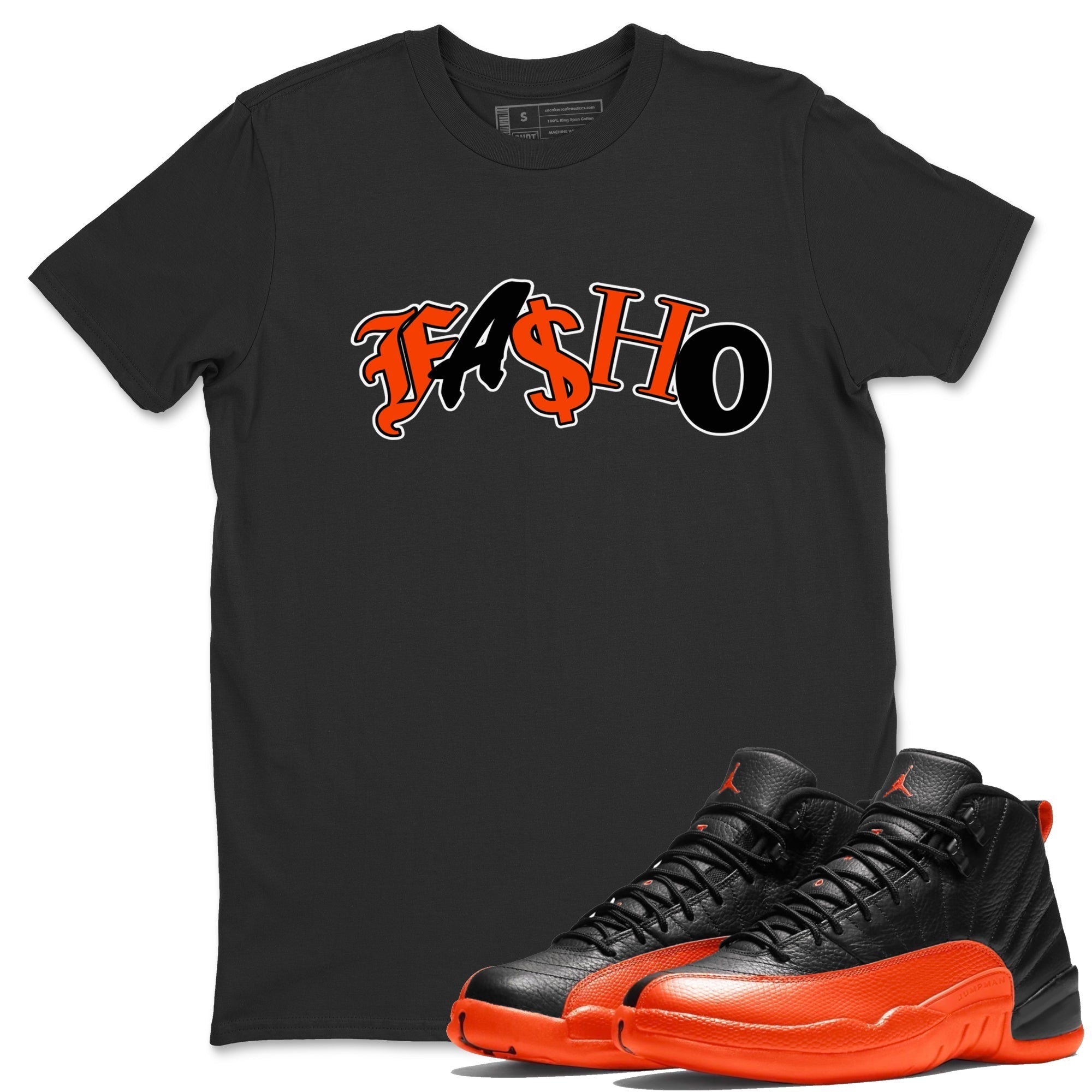 Fasho Unisex Tops - Air Jordan 12 Brilliant Orange