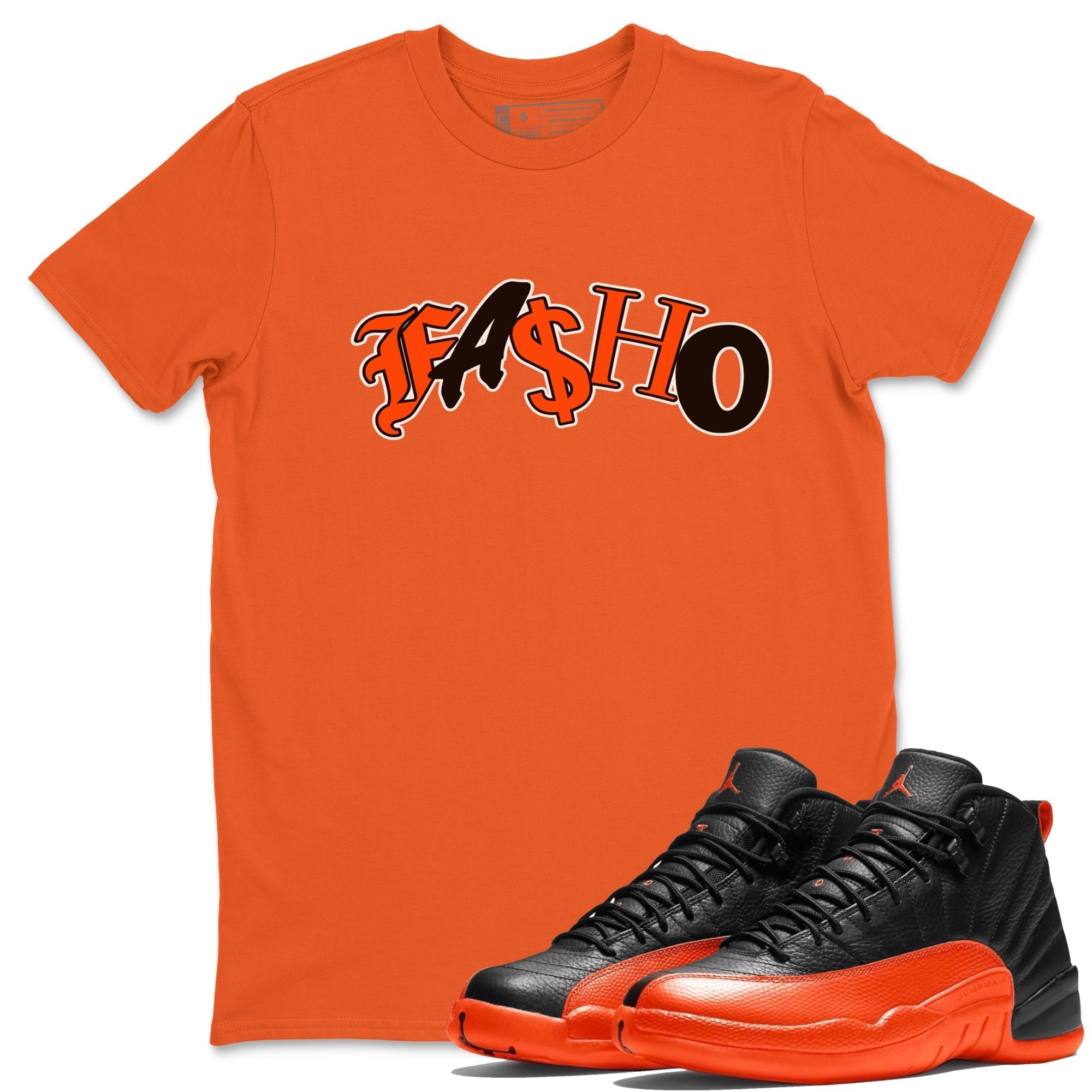 Fasho Unisex Tops - Air Jordan 12 Brilliant Orange
