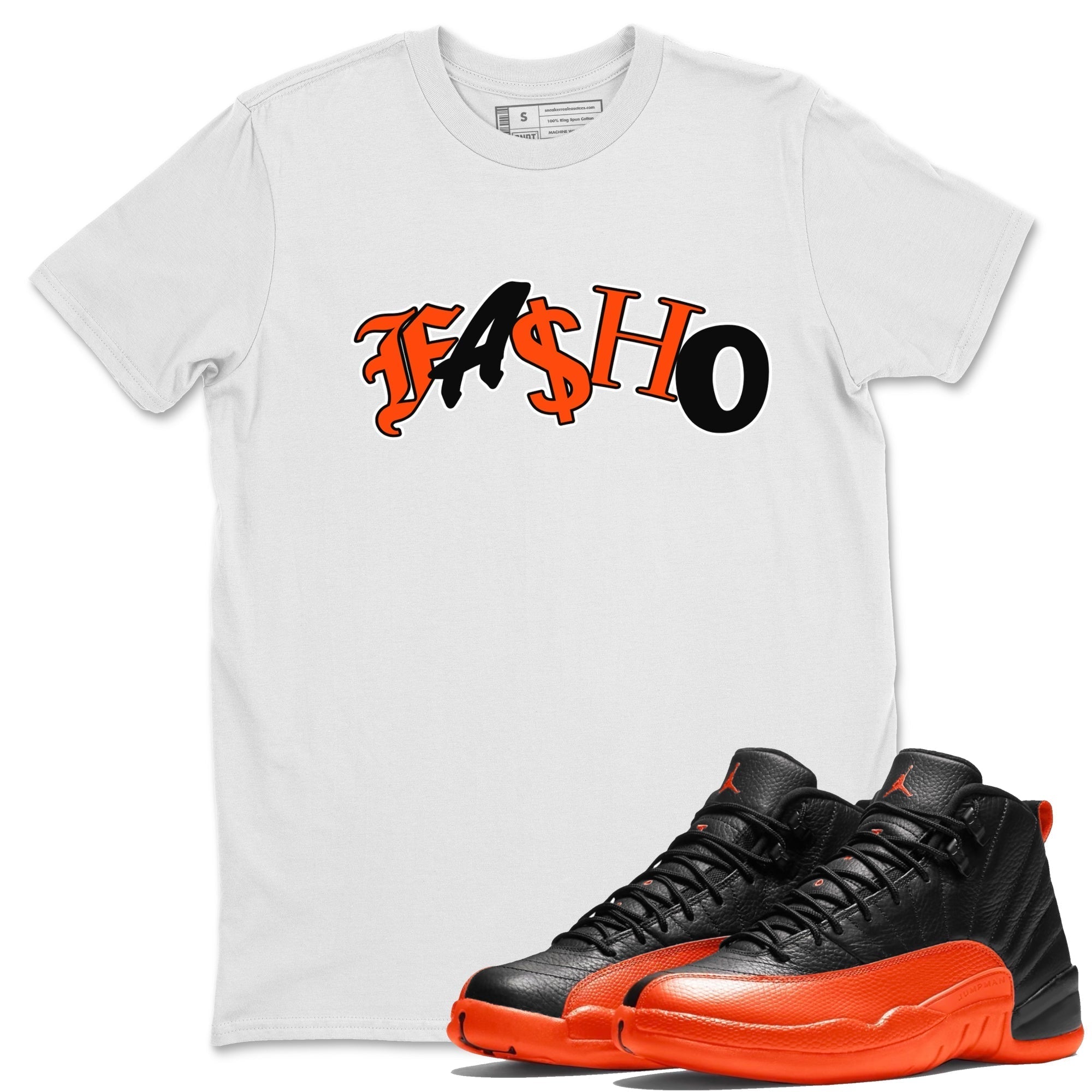 Fasho Unisex Tops - Air Jordan 12 Brilliant Orange