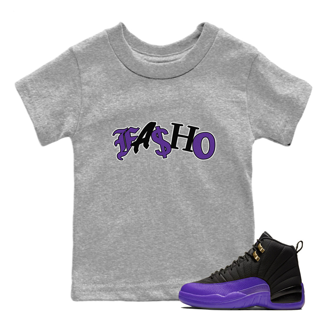 Fasho Kids Tops - Air Jordan 12 Field Purple