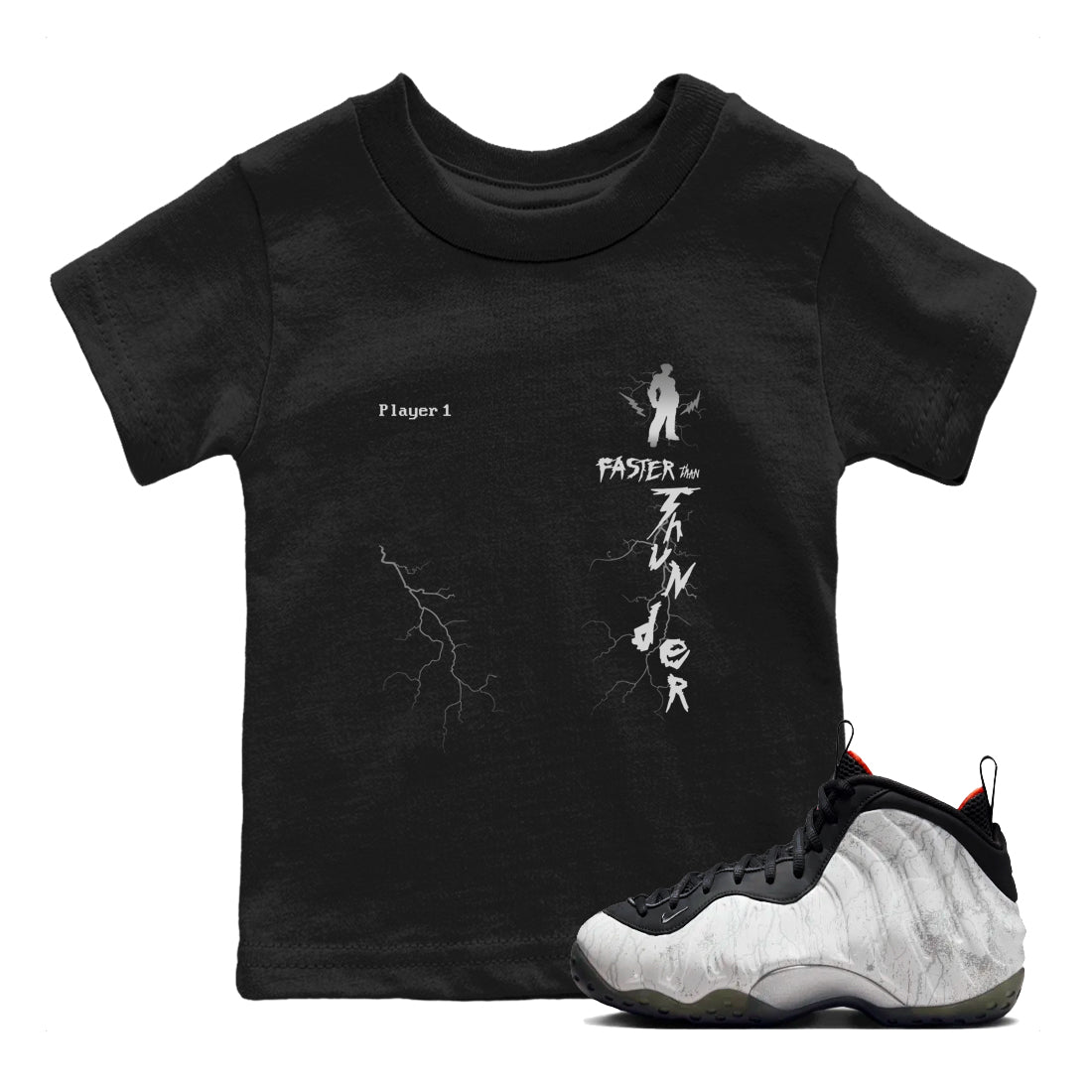 Faster Than Thunder snkmatch Tees Kids - Air Foamposite One Jin