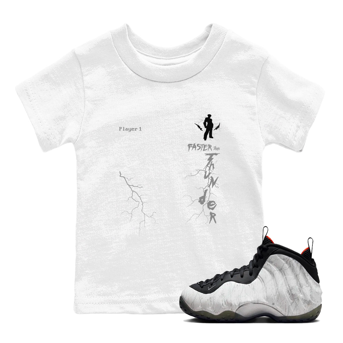 Faster Than Thunder snkmatch Tees Kids - Air Foamposite One Jin