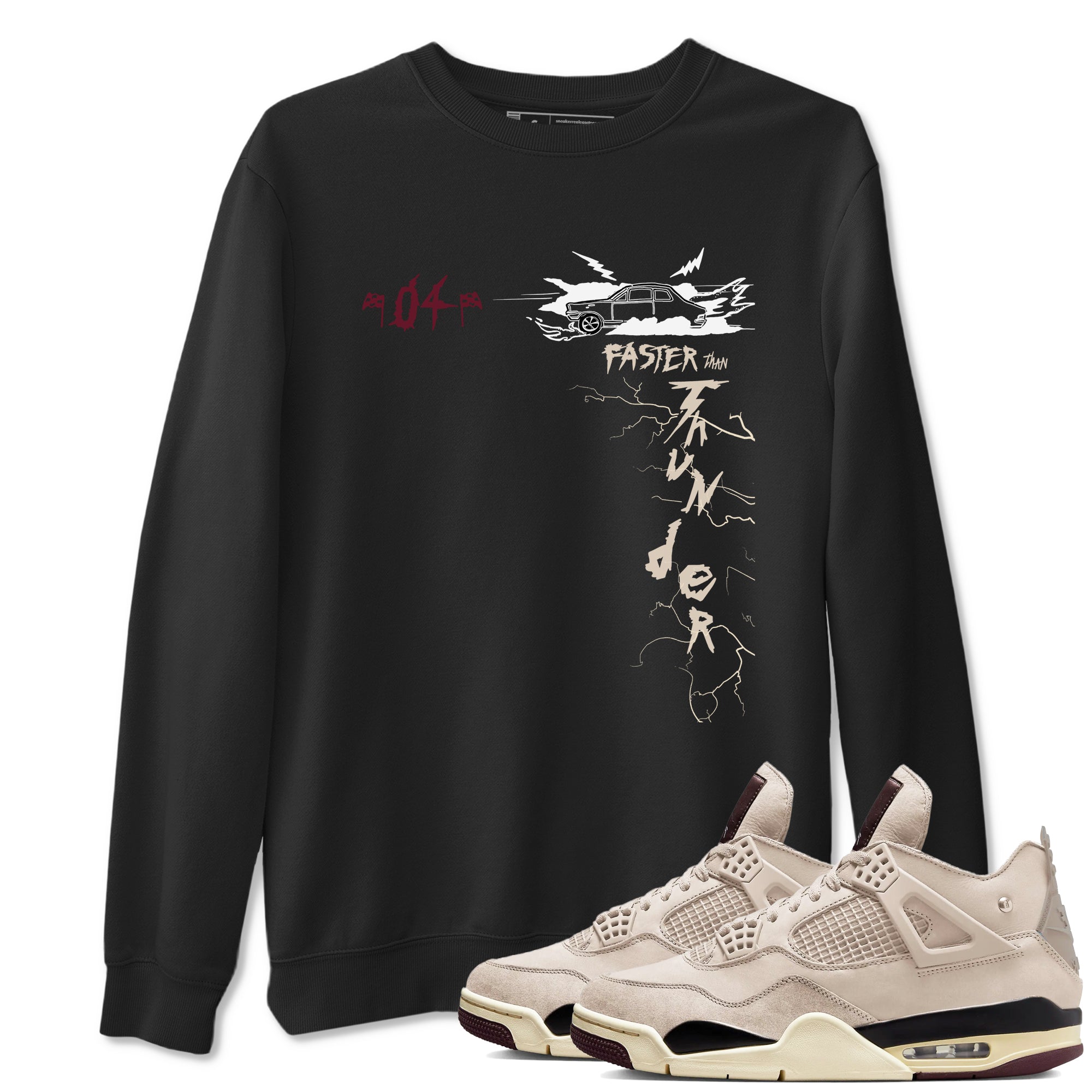 Faster Than Thunder snkmatch Tees - Air Jordan 4 A Ma Maniere x Fossil Stone