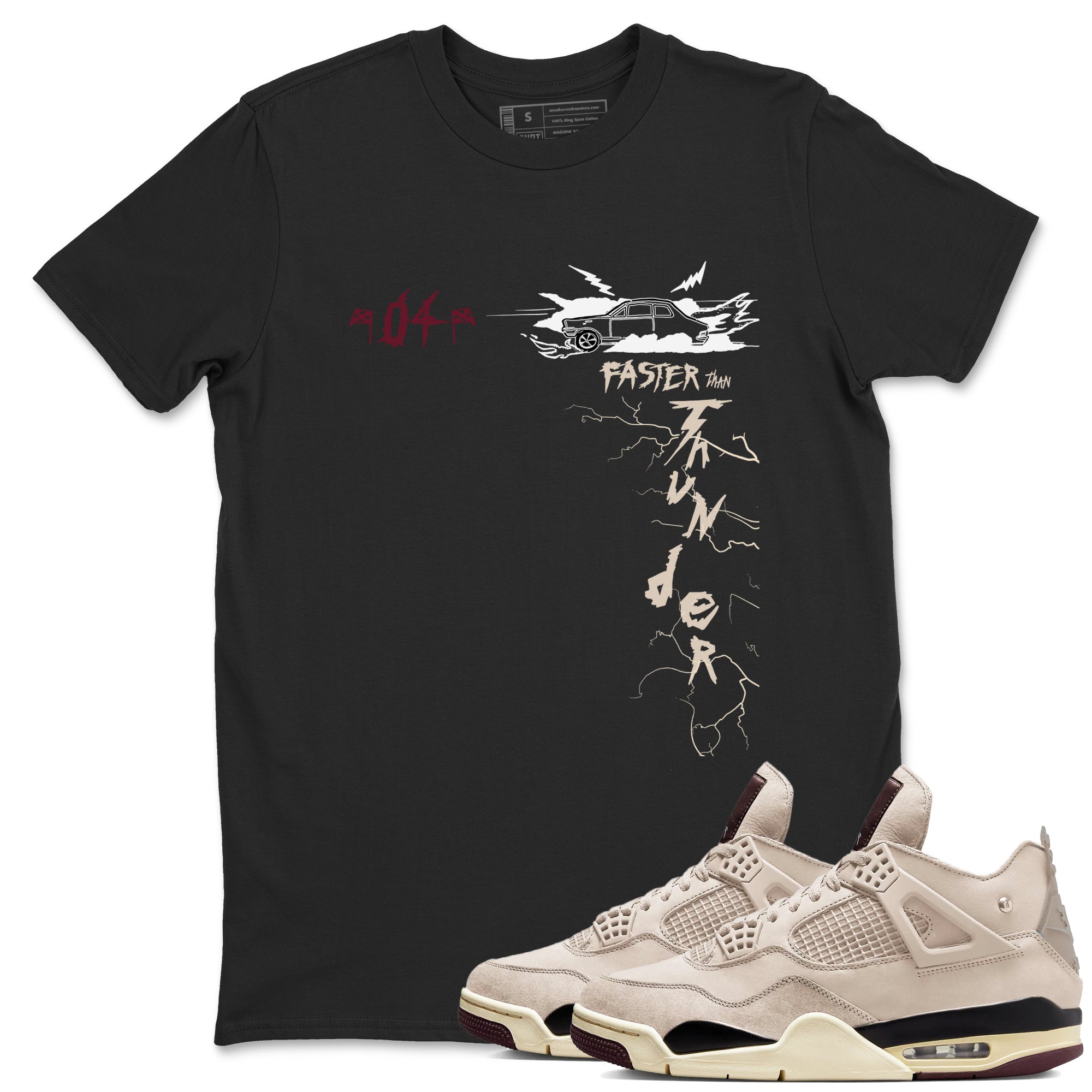 Faster Than Thunder snkmatch Tees - Air Jordan 4 A Ma Maniere x Fossil Stone