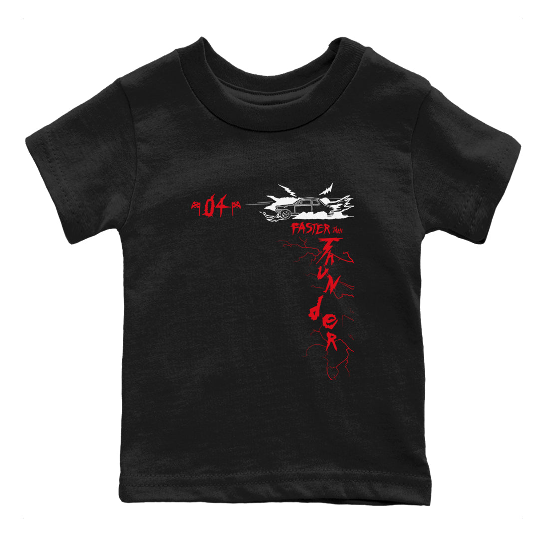 Faster Than Thunder snkmatch Tees Kids - Air Jordan 4 Red Thunder