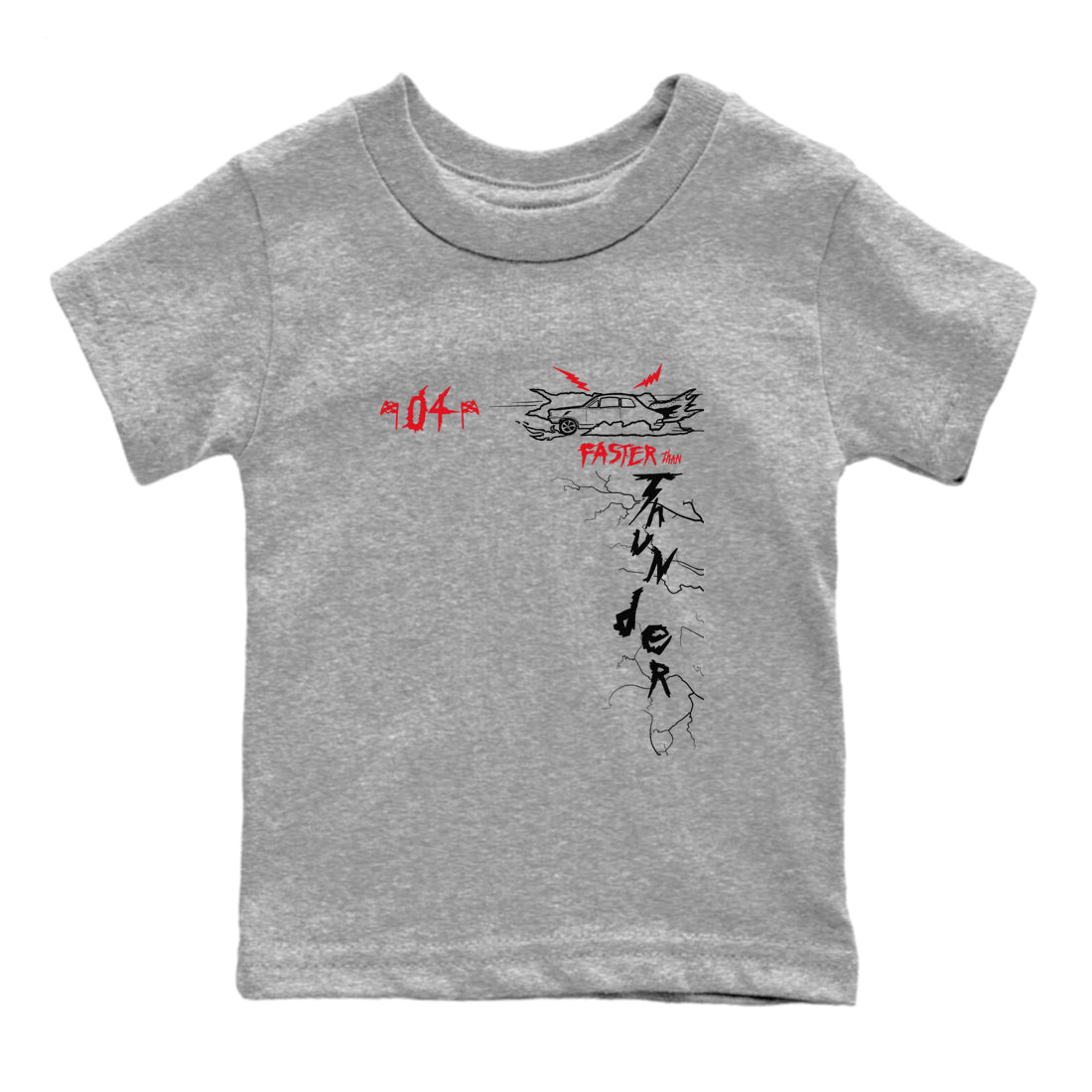 Faster Than Thunder snkmatch Tees Kids - Air Jordan 4 Red Thunder