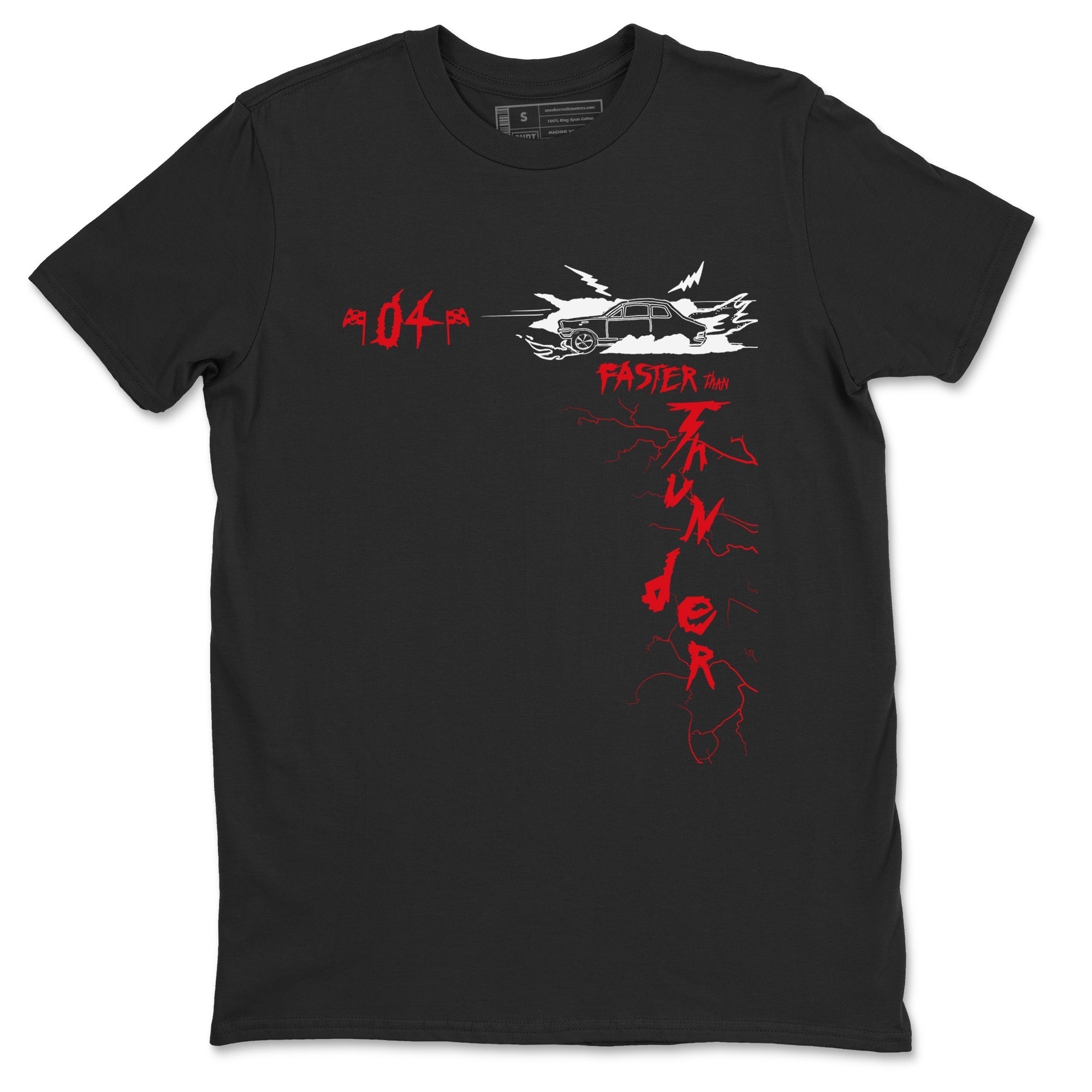 Faster Than Thunder snkmatch Tees - Air Jordan 4 Red Thunder