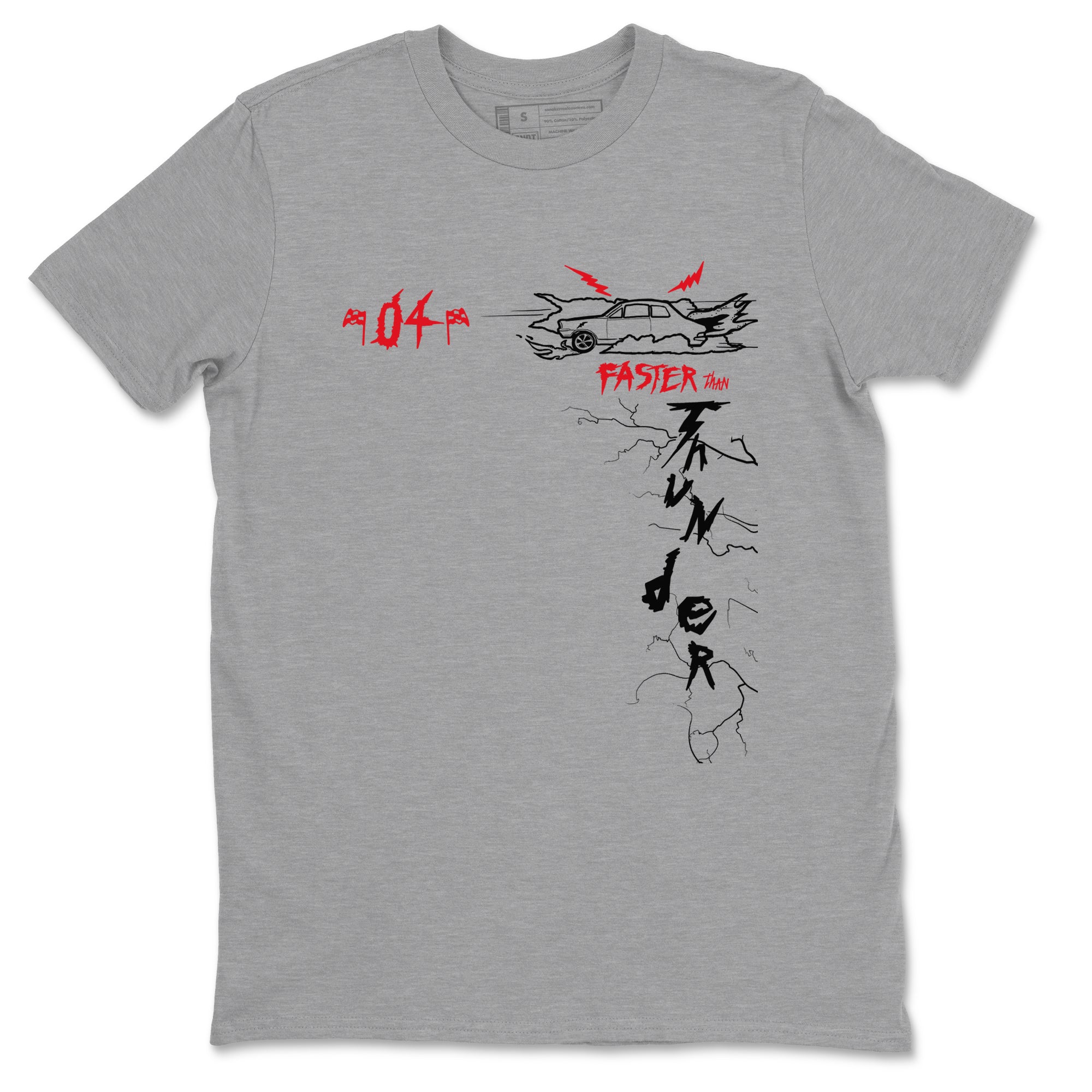 Faster Than Thunder snkmatch Tees - Air Jordan 4 Red Thunder