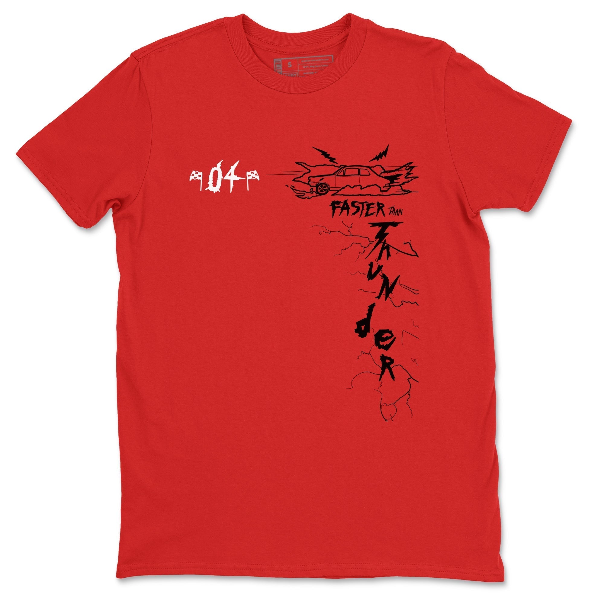 Faster Than Thunder snkmatch Tees - Air Jordan 4 Red Thunder