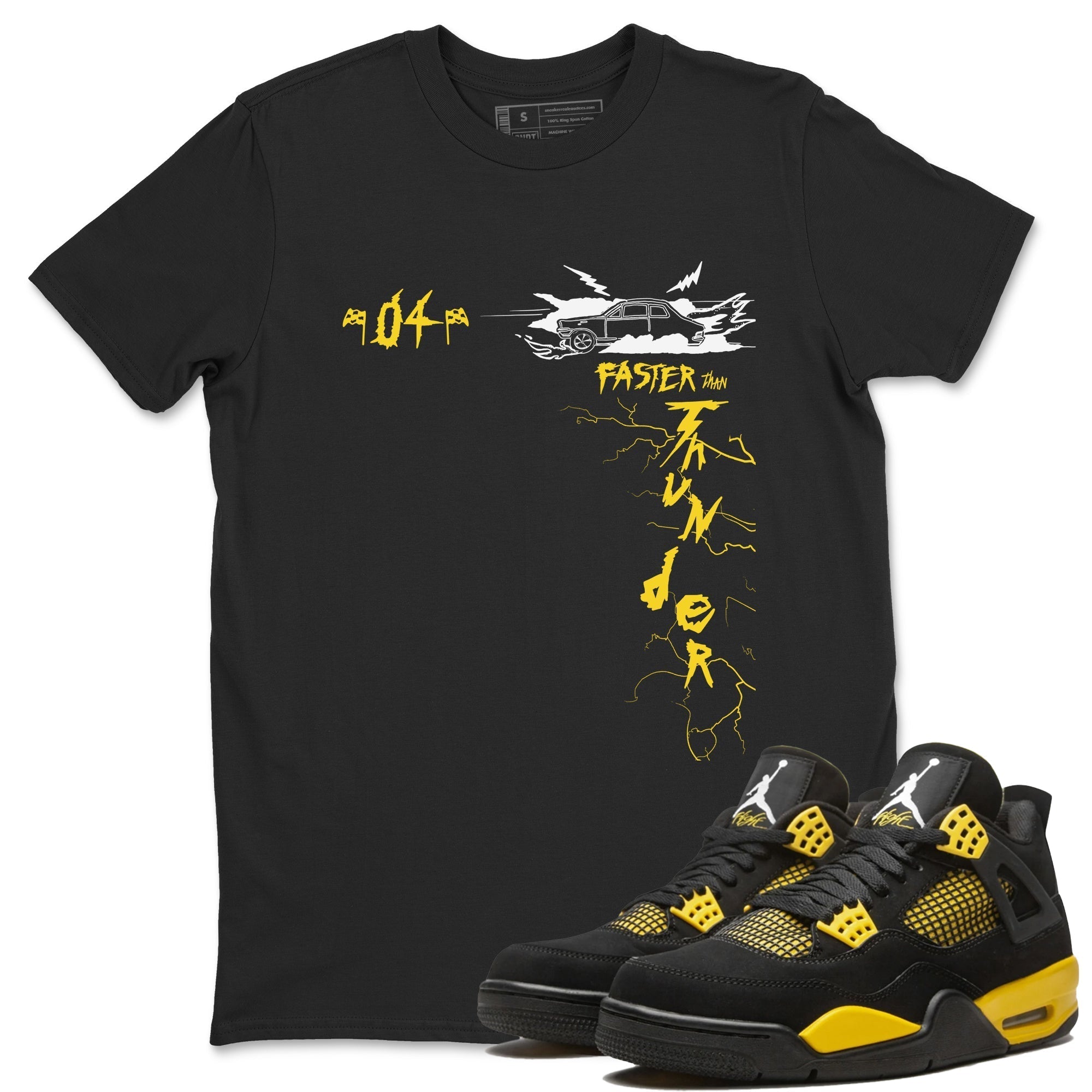 Faster Than Thunder snkmatch Tees - Air Jordan 4 Thunder