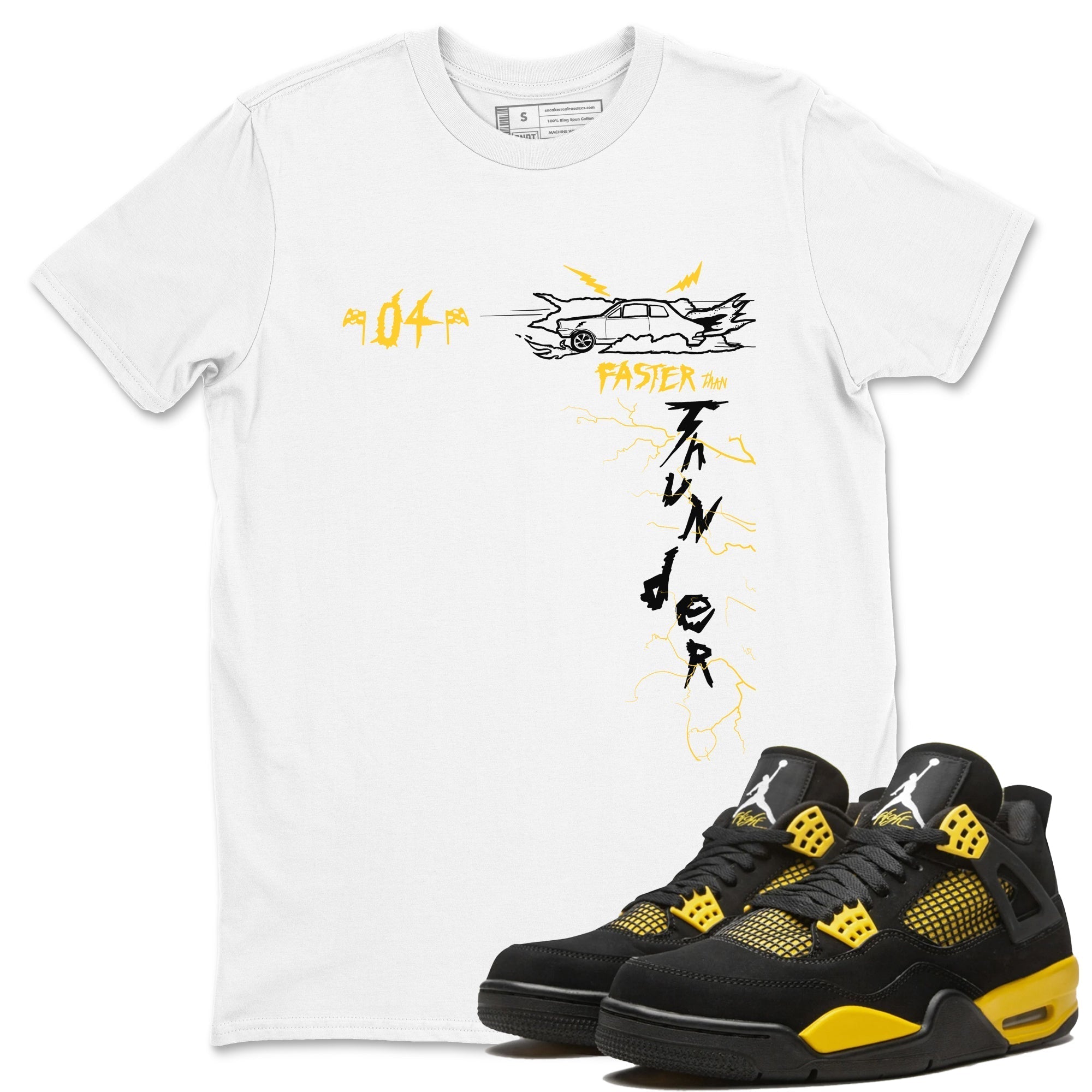 Faster Than Thunder snkmatch Tees - Air Jordan 4 Thunder