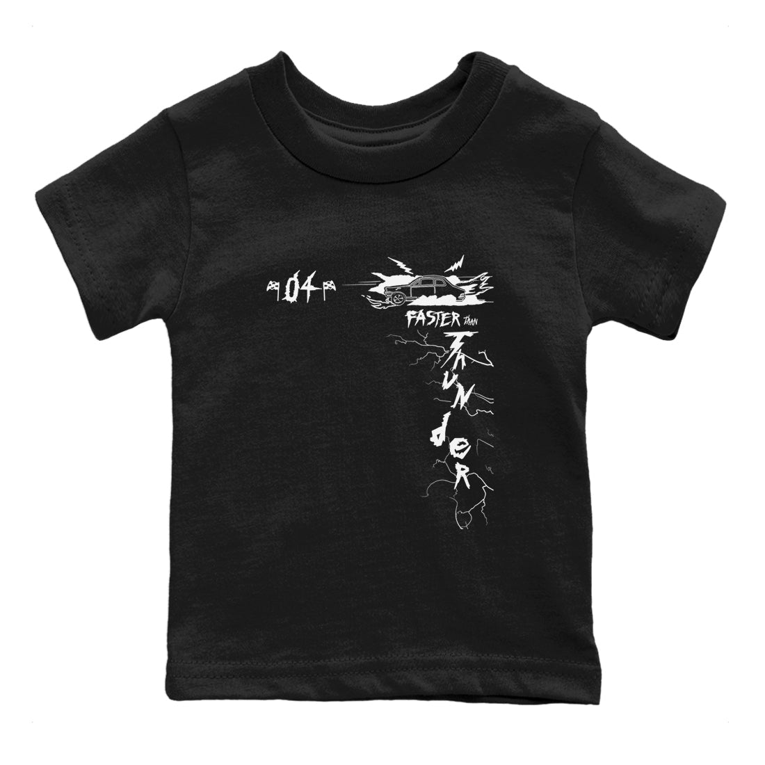 Faster Than Thunder snkmatch Tees Kids - Air Jordan 4 White Thunder
