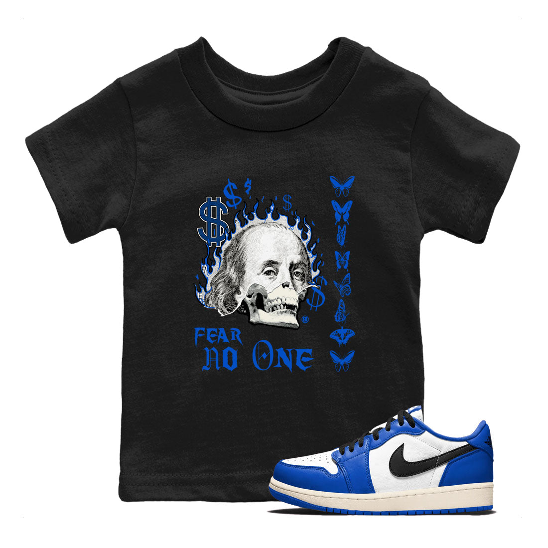 Fear No One snkmatch Tees Kids - Air Jordan 1 Game Royal