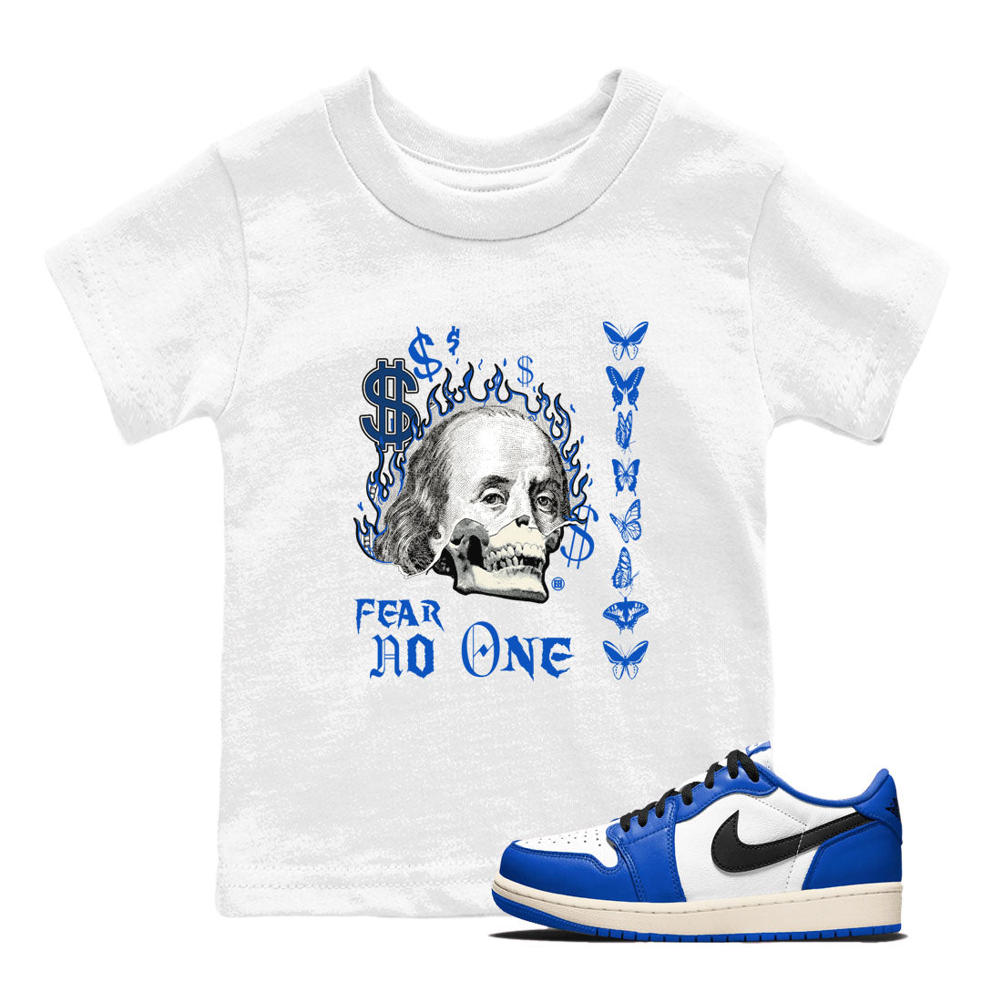 Fear No One snkmatch Tees Kids - Air Jordan 1 Game Royal